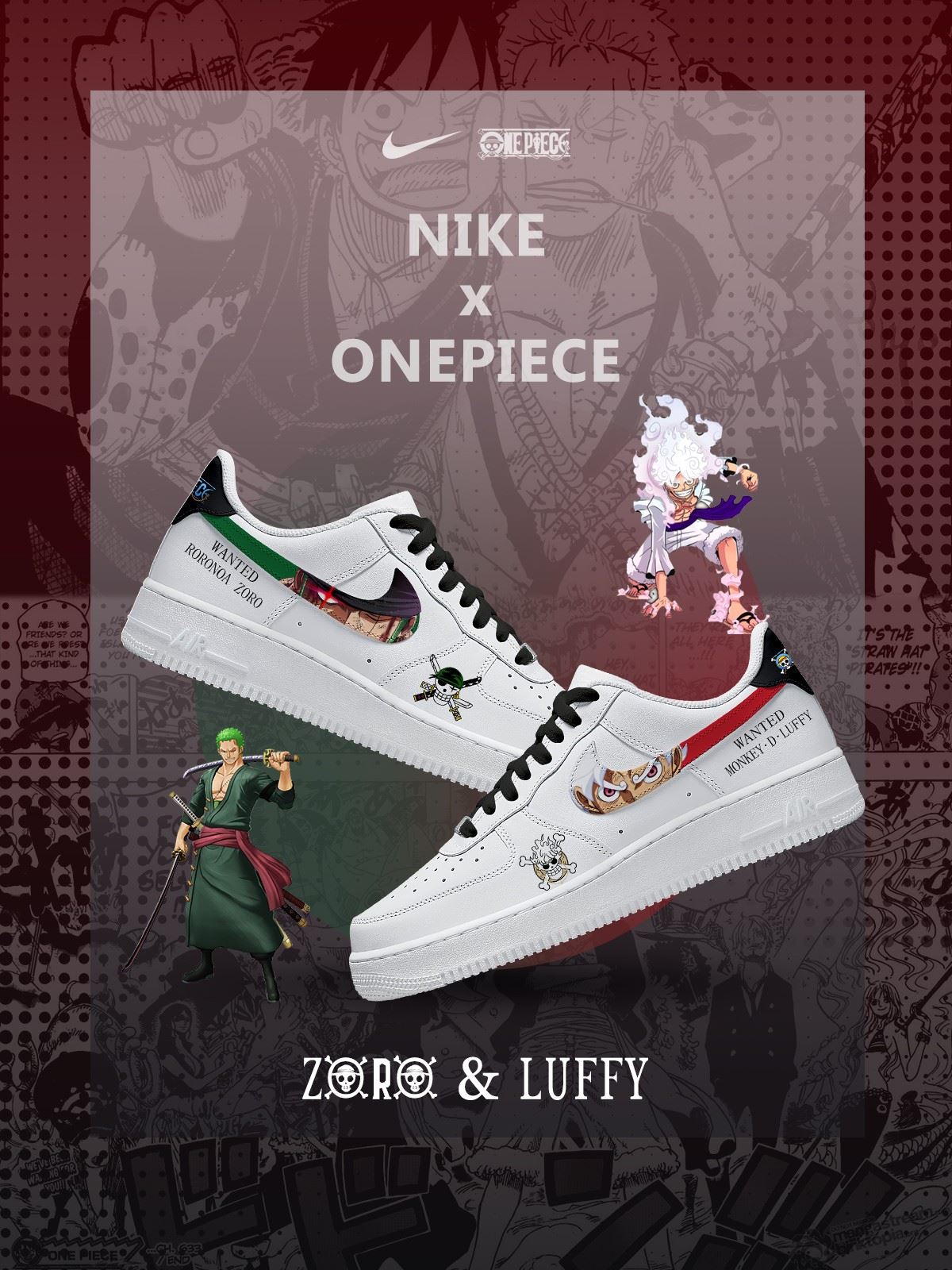 Luffy & Zoro Custom Air-Style Sneakers