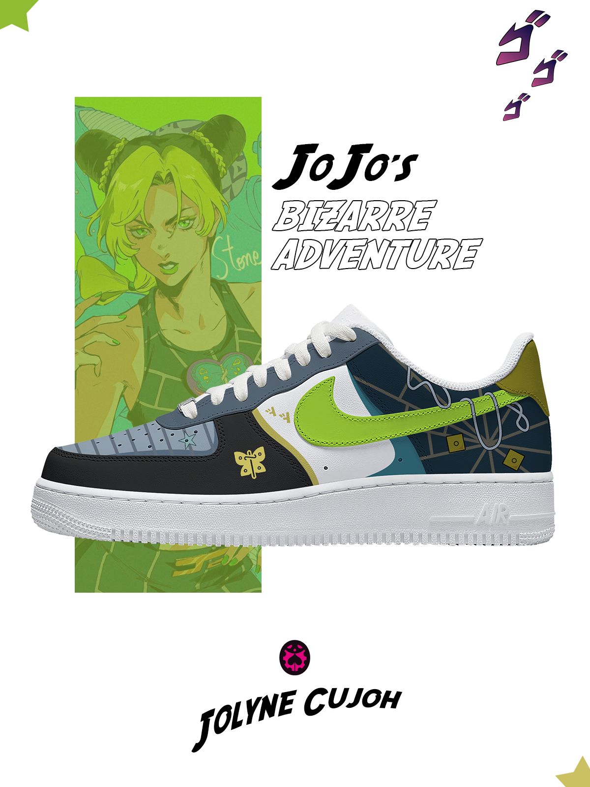 Jolyne Cujoh Custom Air-Style Sneakers