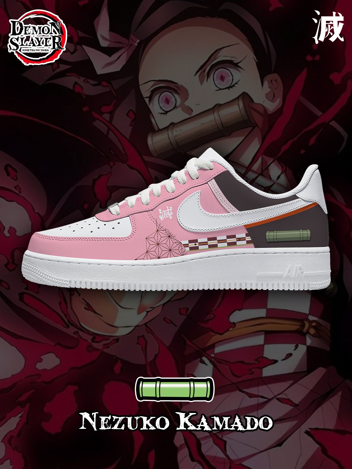 Zapatillas deportivas estilo aire personalizadas Nezuko Kamado V.1