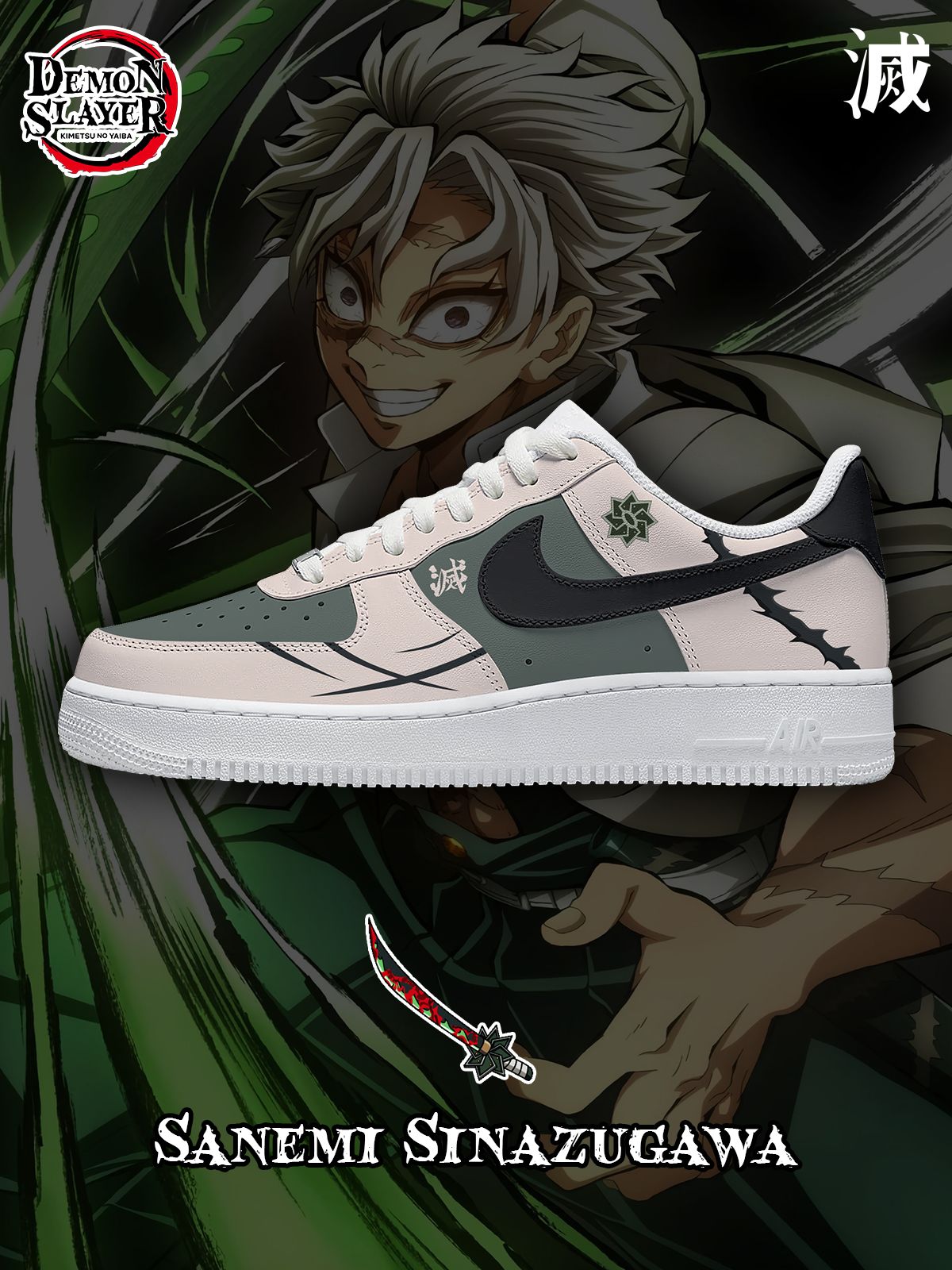 Sanemi Sinazugawa V.1 Custom Air-Style Sneakers