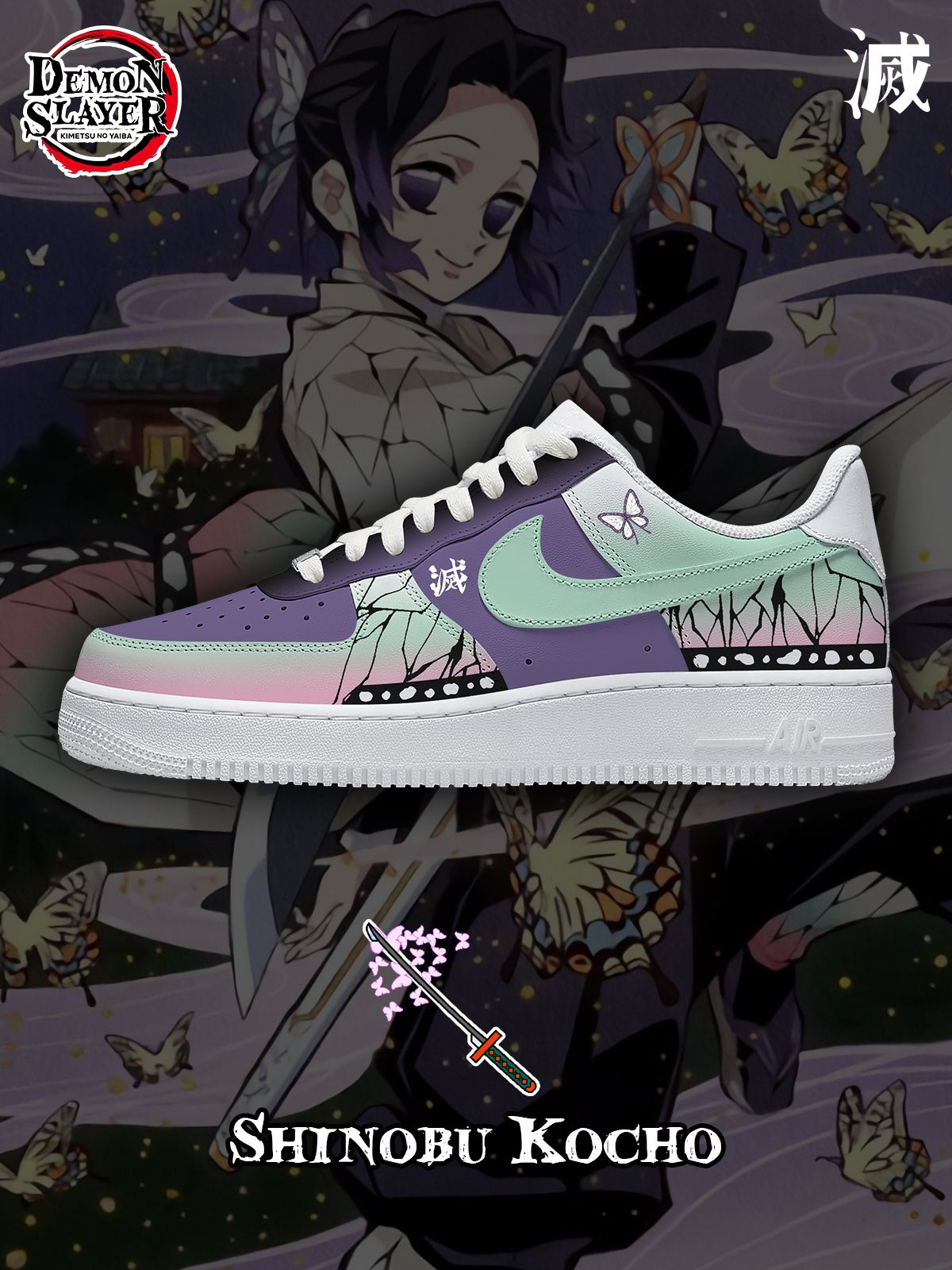 Shinobu Kocho V.1 Custom Air-Style Sneakers