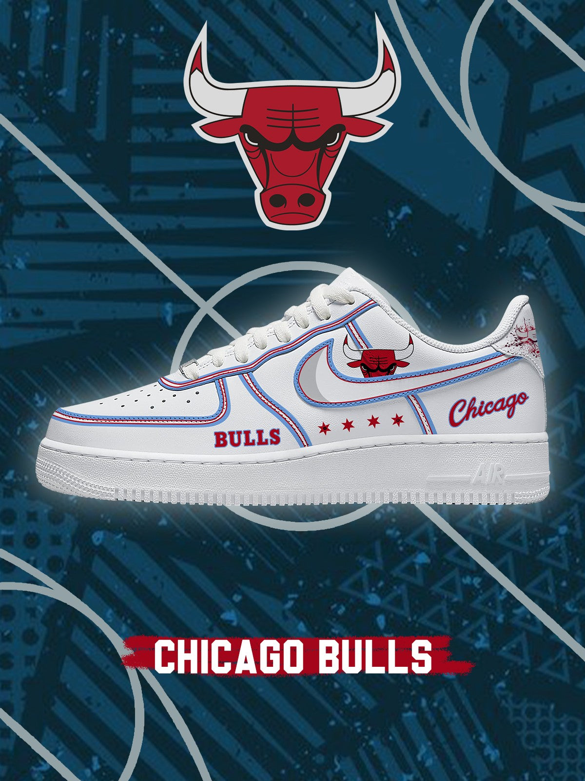 Zapatillas deportivas personalizadas estilo Air de Chicago Basketball V.2