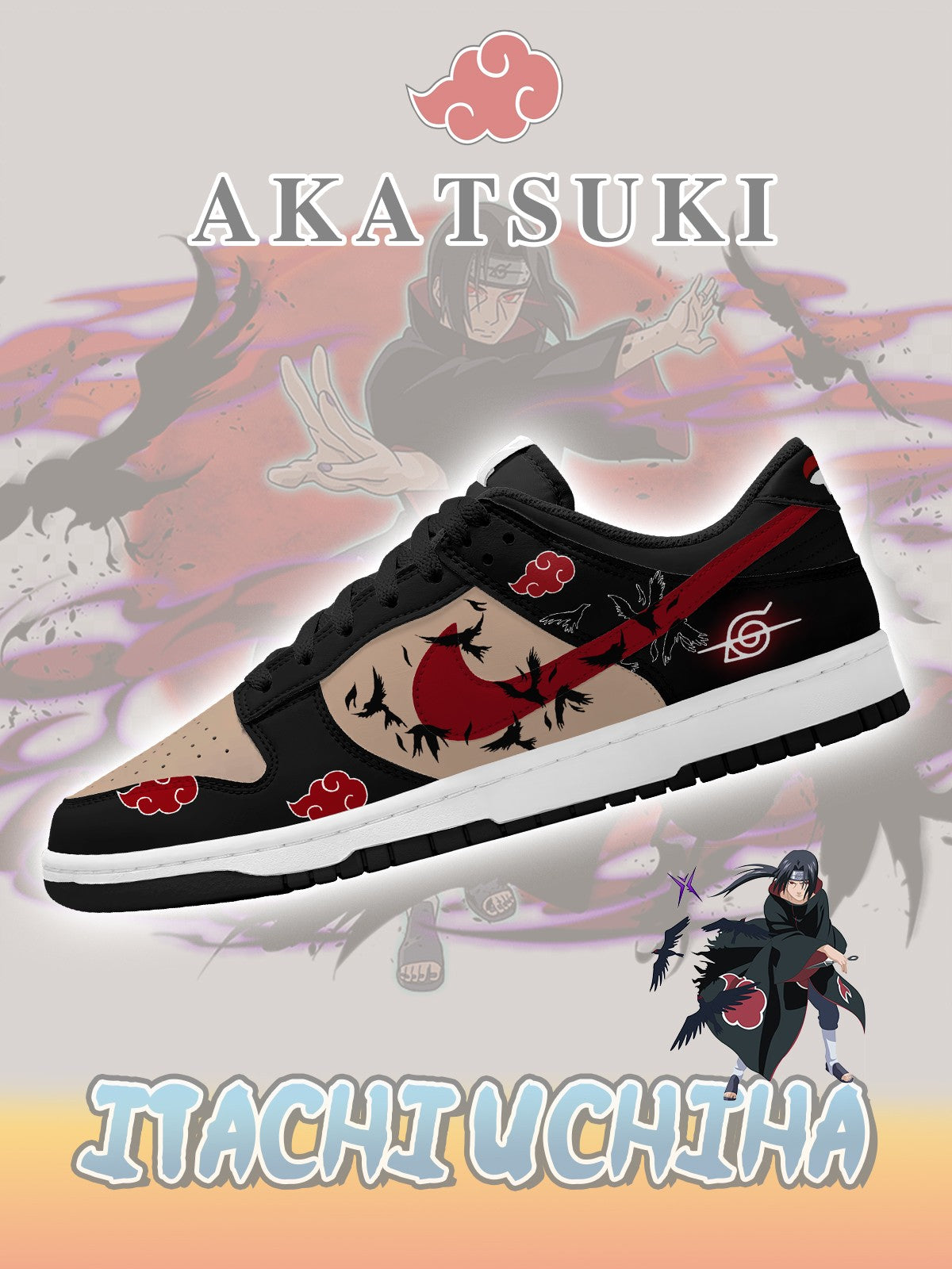 Akatsuki Itachi Uchiha V.6 Custom SB-Style Sneakers
