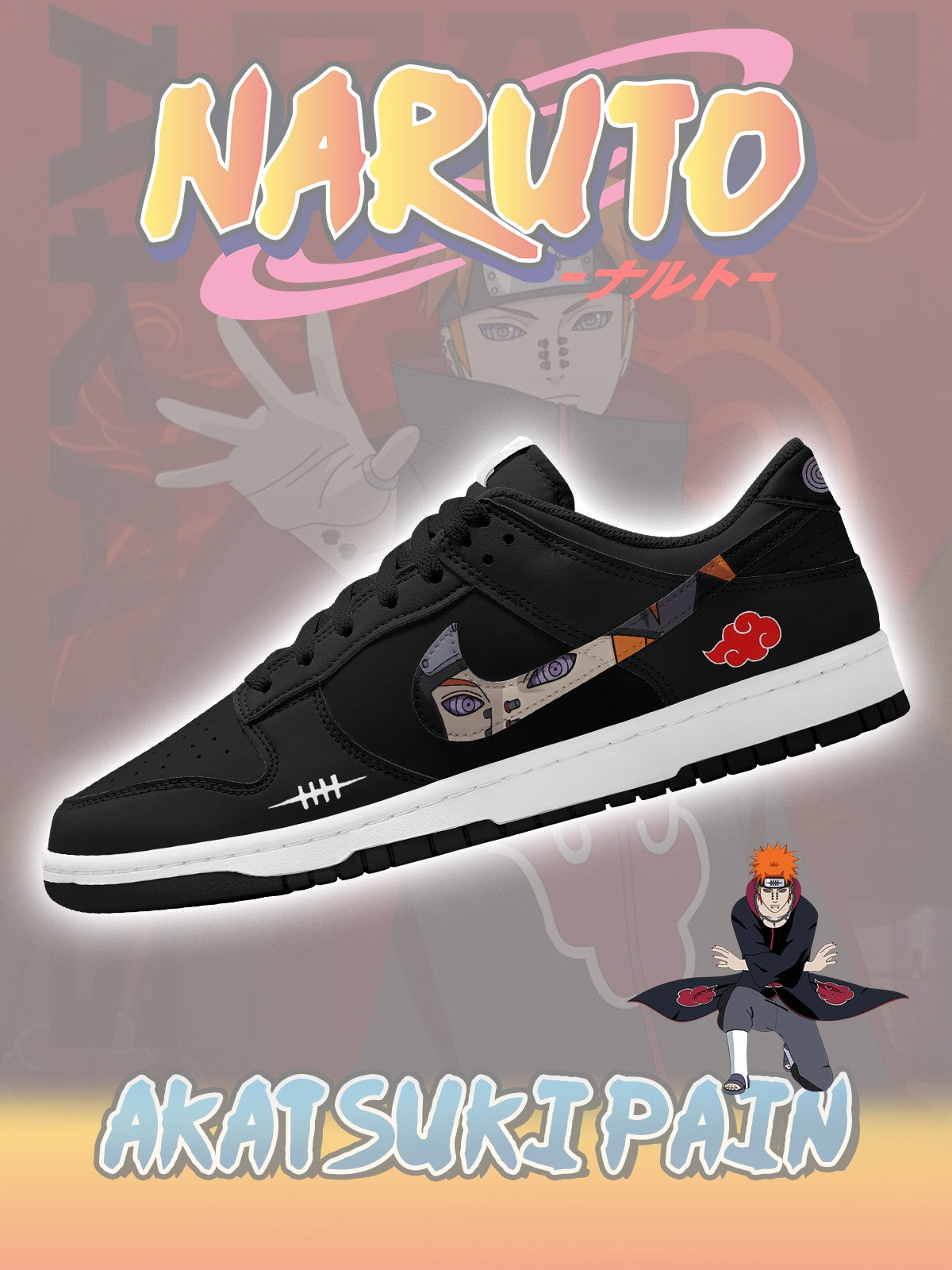 Zapatillas Akatsuki Pain V.2 personalizadas estilo SB