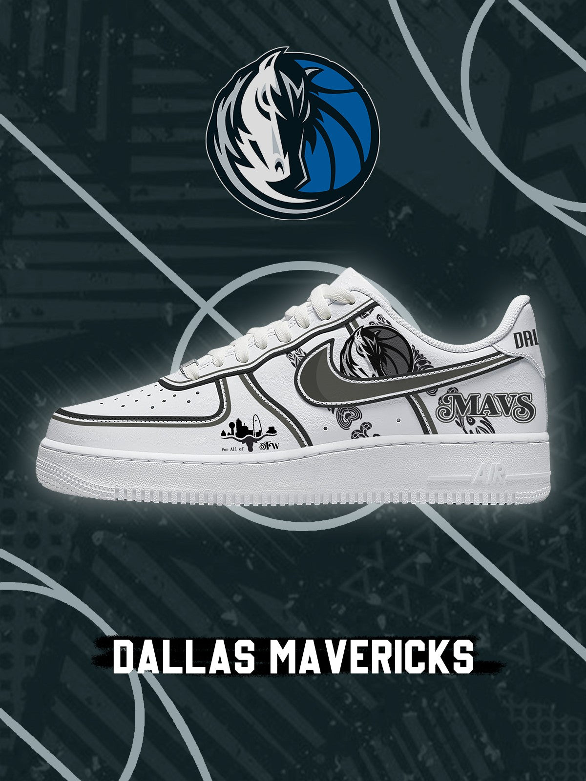 Zapatillas deportivas personalizadas estilo Air de Dallas Basketball V.2