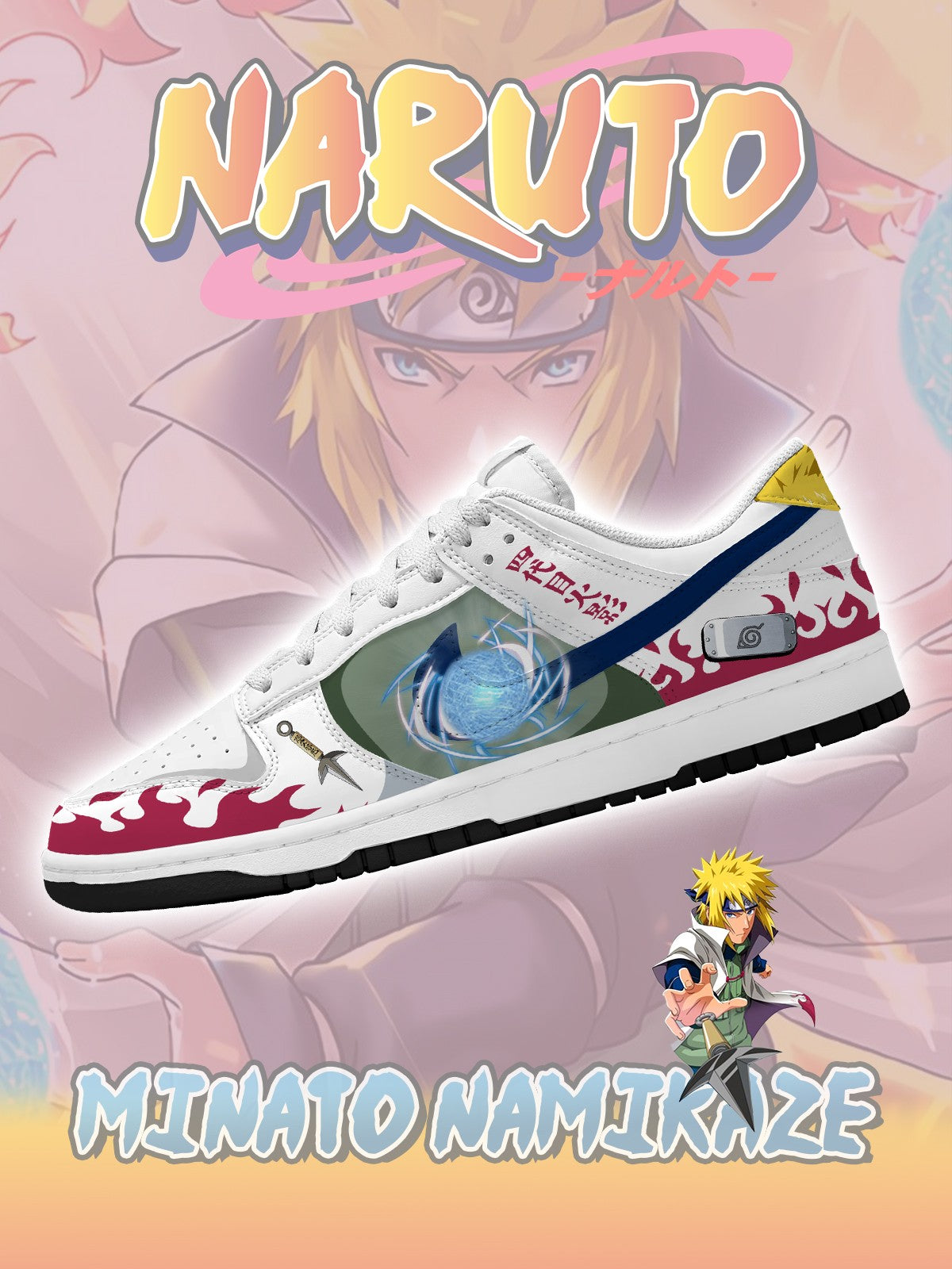 Vierter Hokage Minato Namikaze V.1 Custom SB-Style Sneakers