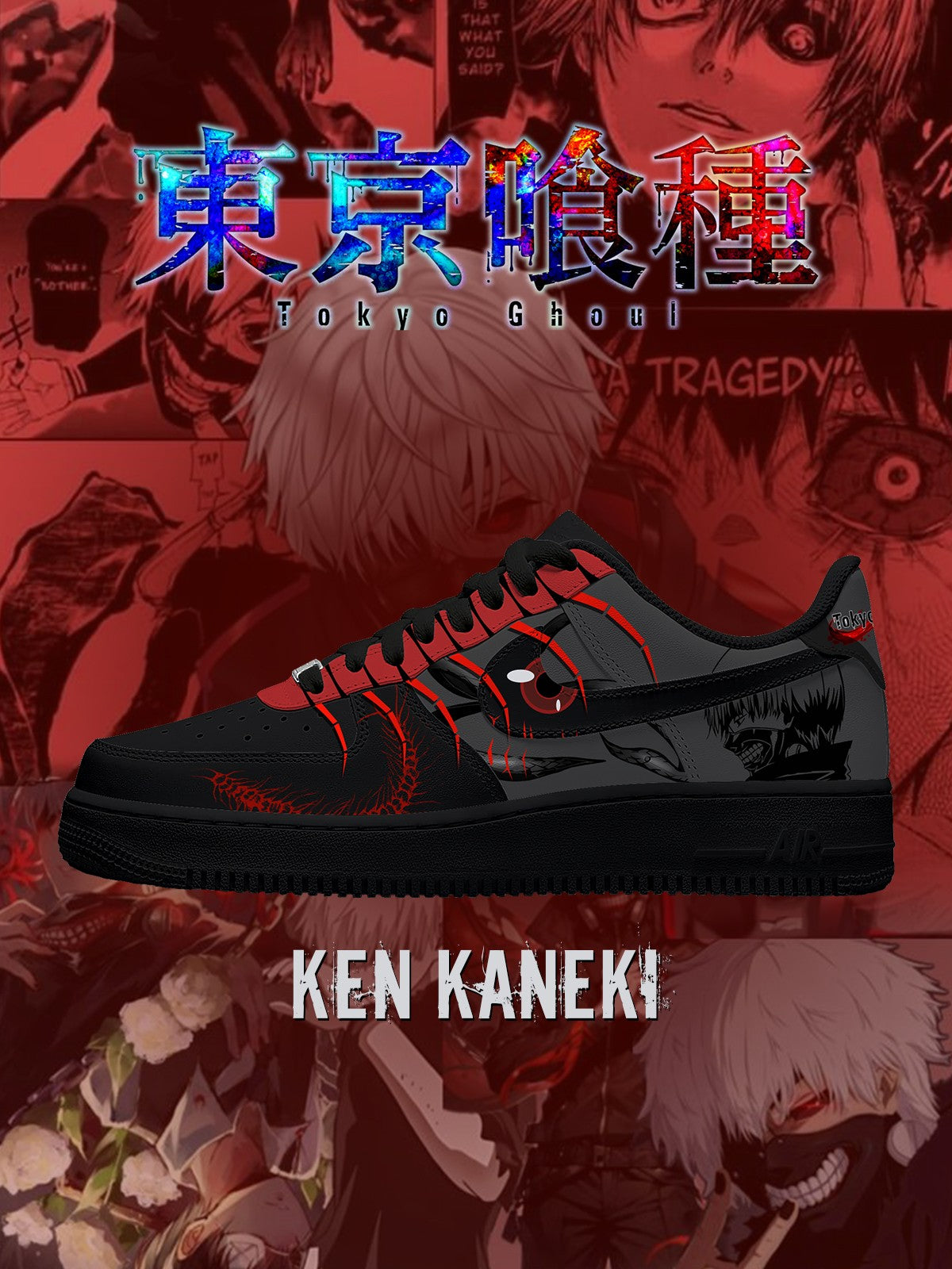 Ken Kaneki V.1 Custom Air-Style Sneakers