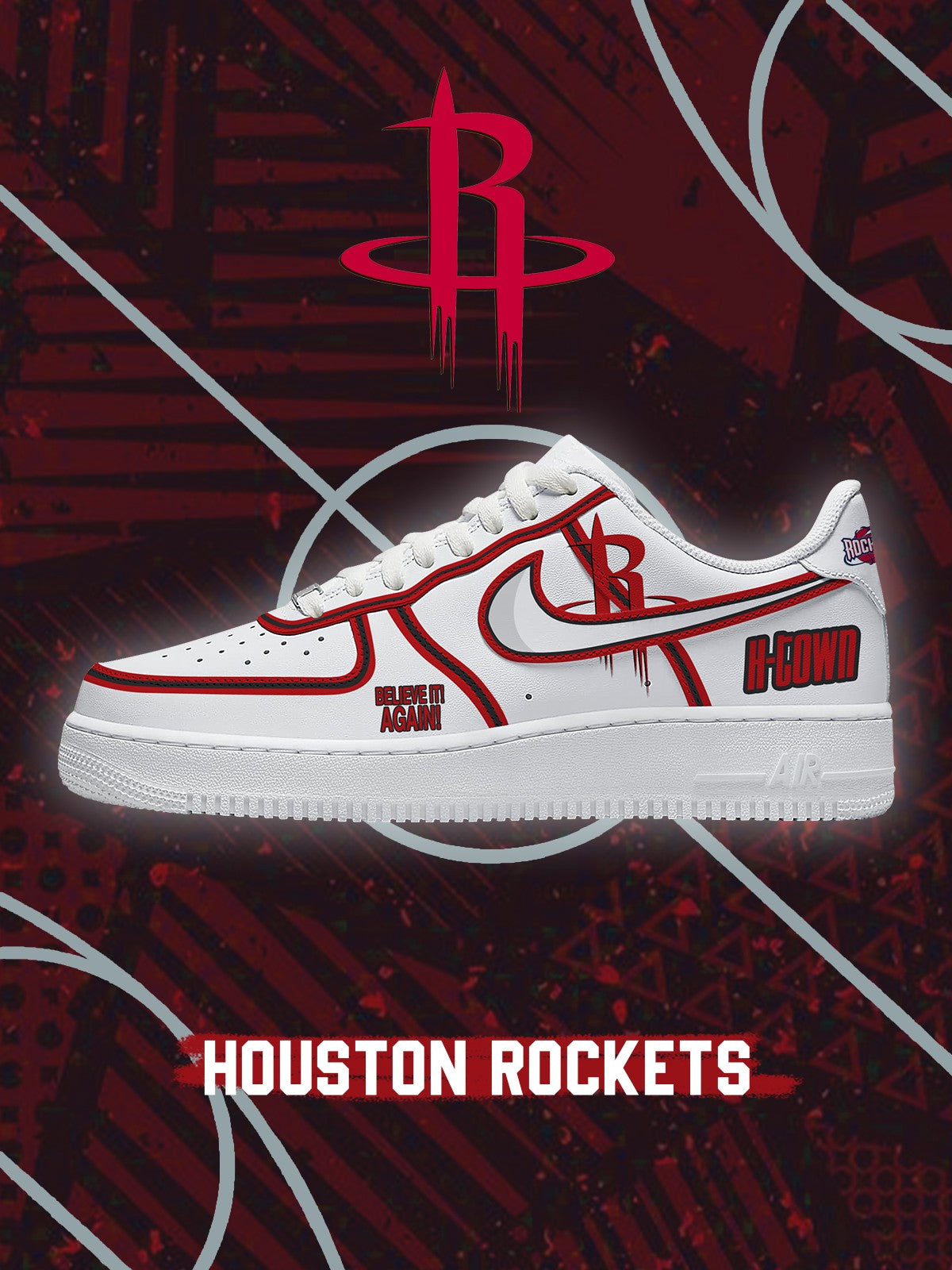 Zapatillas deportivas personalizadas estilo Air de Houston Basketball V.2