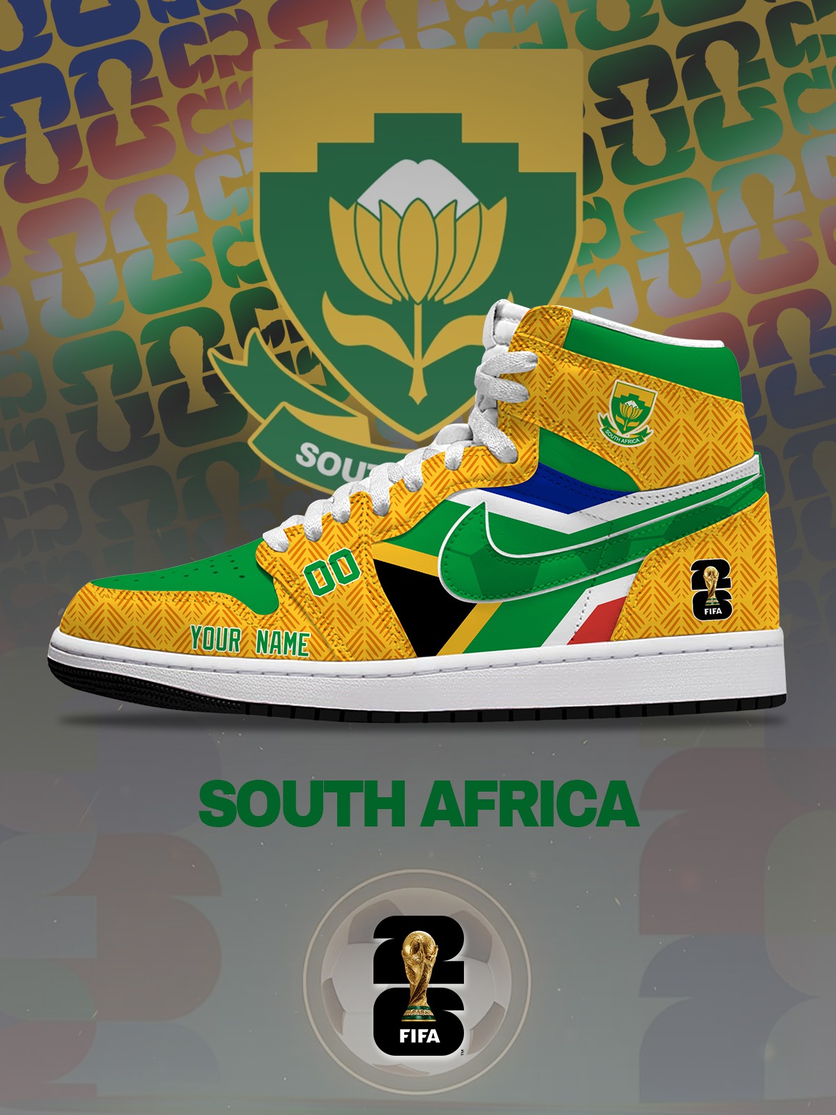 World Cup 2026 South Africa V.1 Custom High-Top Sneakers