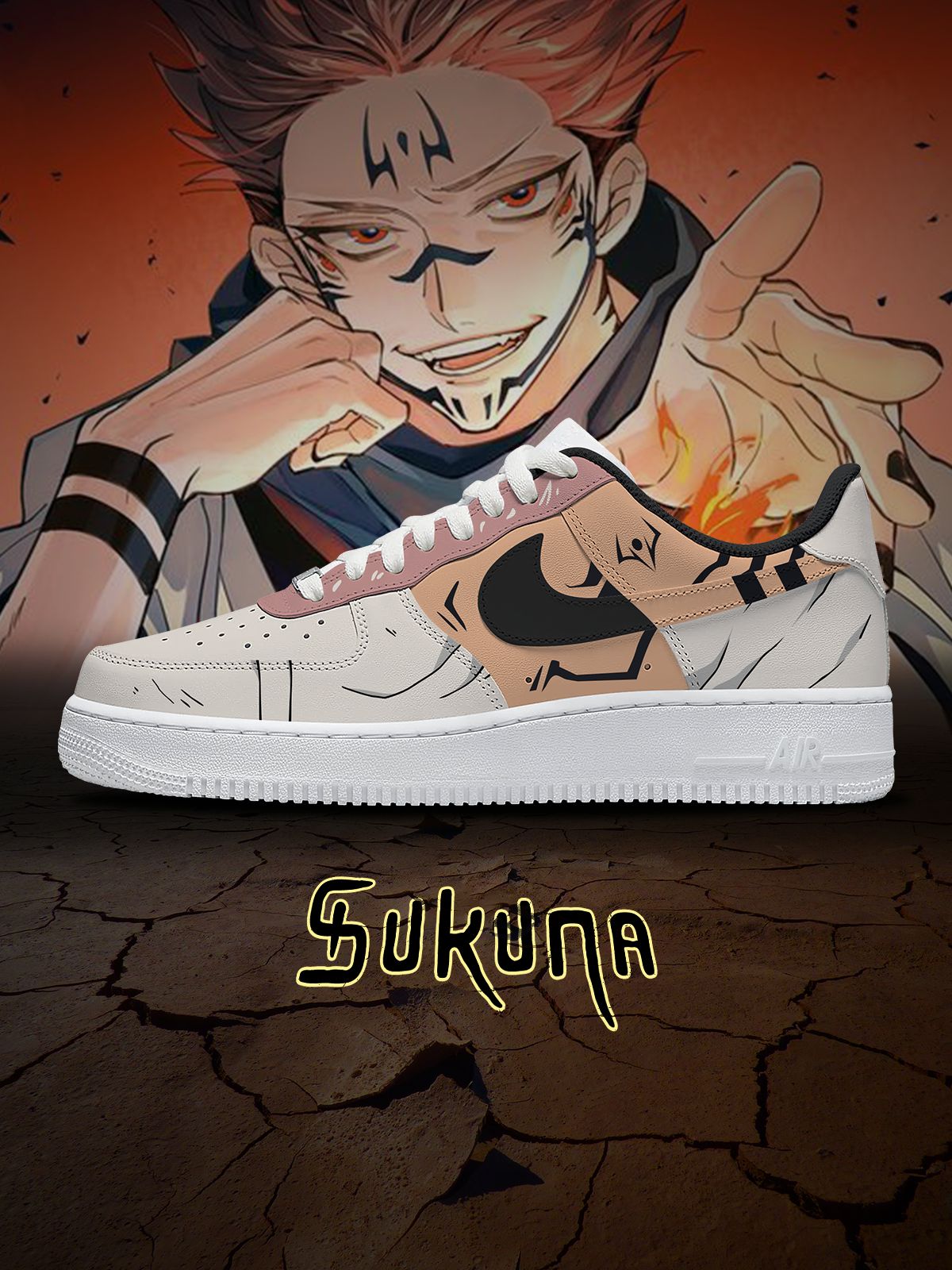 Ryomen Sukuna V.3 Custom Air-Style Sneakers