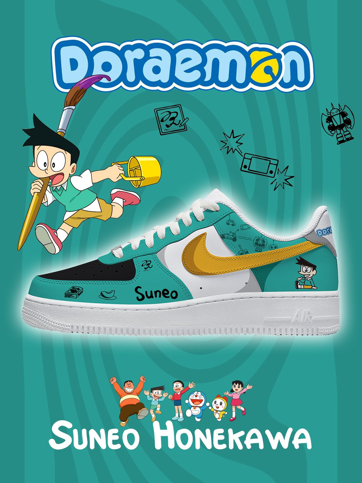 Zapatillas deportivas estilo aire personalizadas Suneo Honekawa V.1