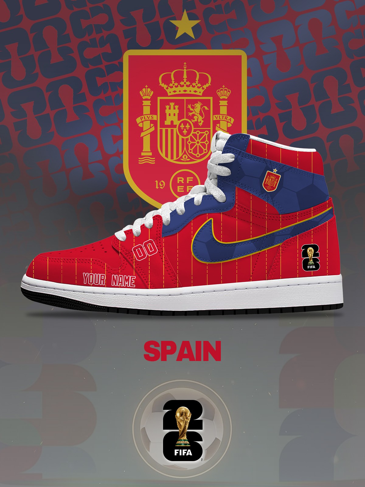 World Cup 2026 Spain V.1 Custom High-Top Sneakers