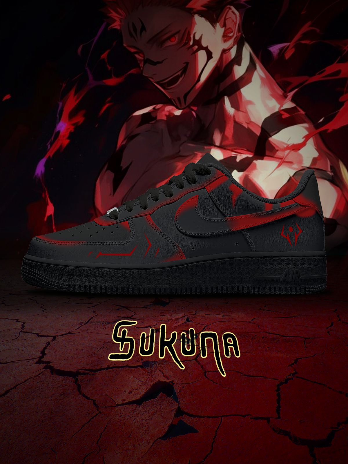 Ryomen Sukuna V.4 Custom Air-Style Sneakers