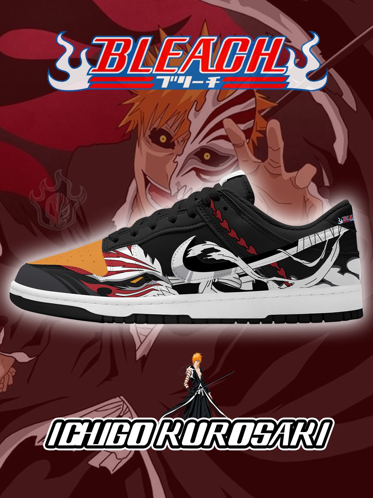 Ichigo Kurosaki V.2 Custom SB-Style Sneakers