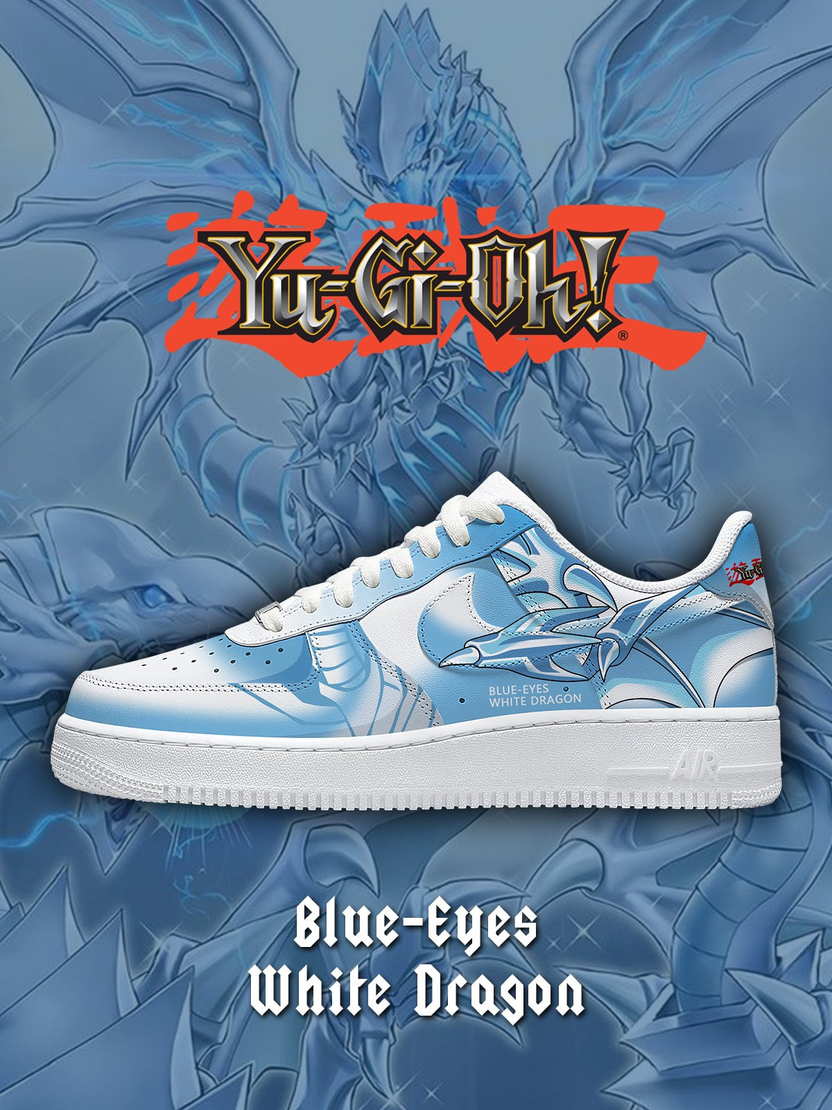 Blue-Eyes White Dragon V.1 Custom Air-Style Sneakers