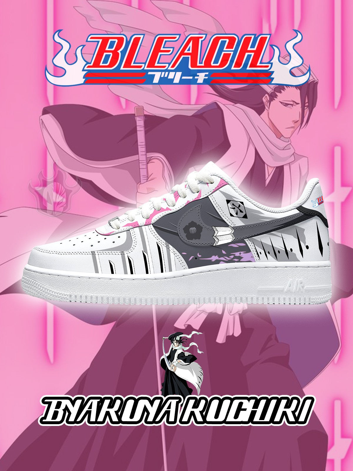 Zapatillas deportivas personalizadas estilo Air de Byakuya Kuchiki V.1
