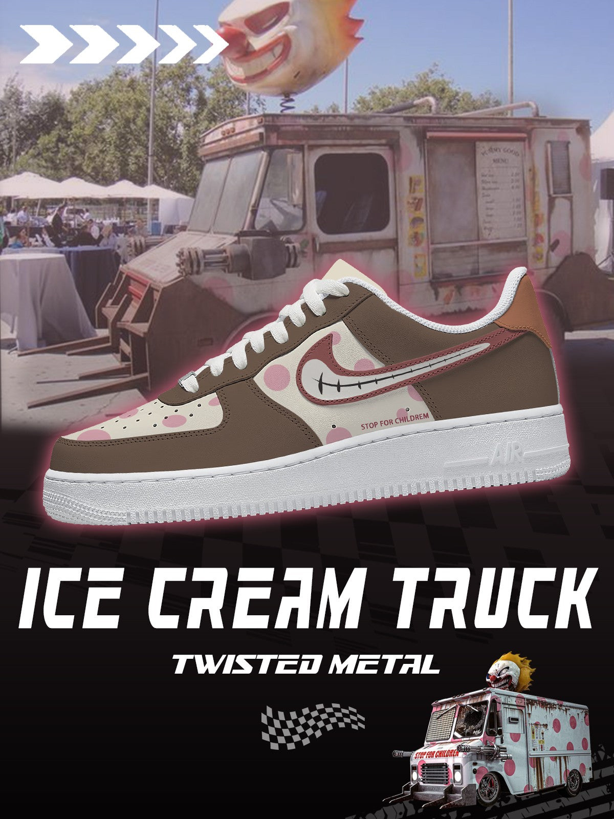 Zapatillas deportivas personalizadas estilo Air de Sweet Tooth Ice Cream Truck V.1