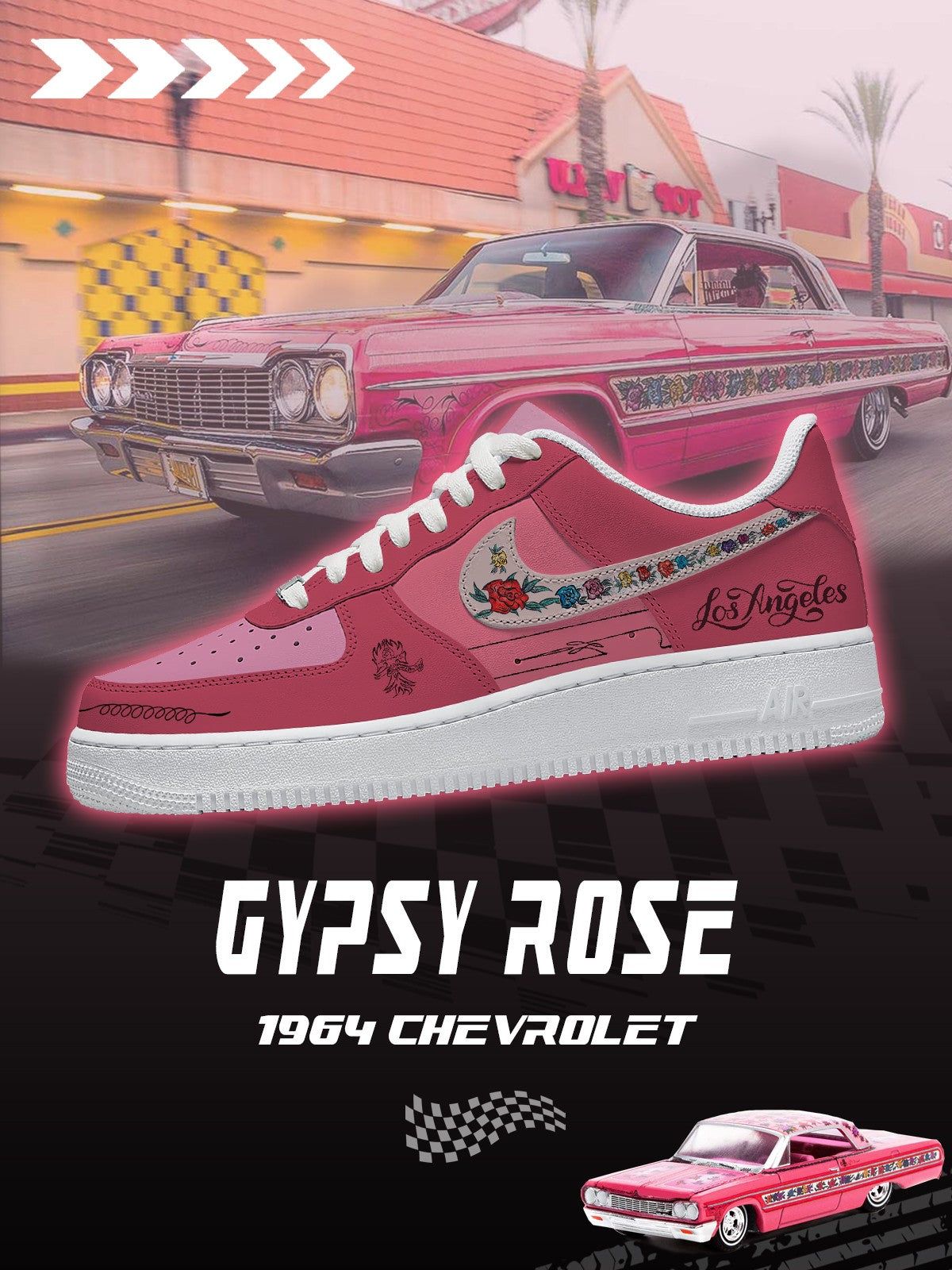 1964 Impala Gypsy Rose V.1 Custom Air-Style Sneakers