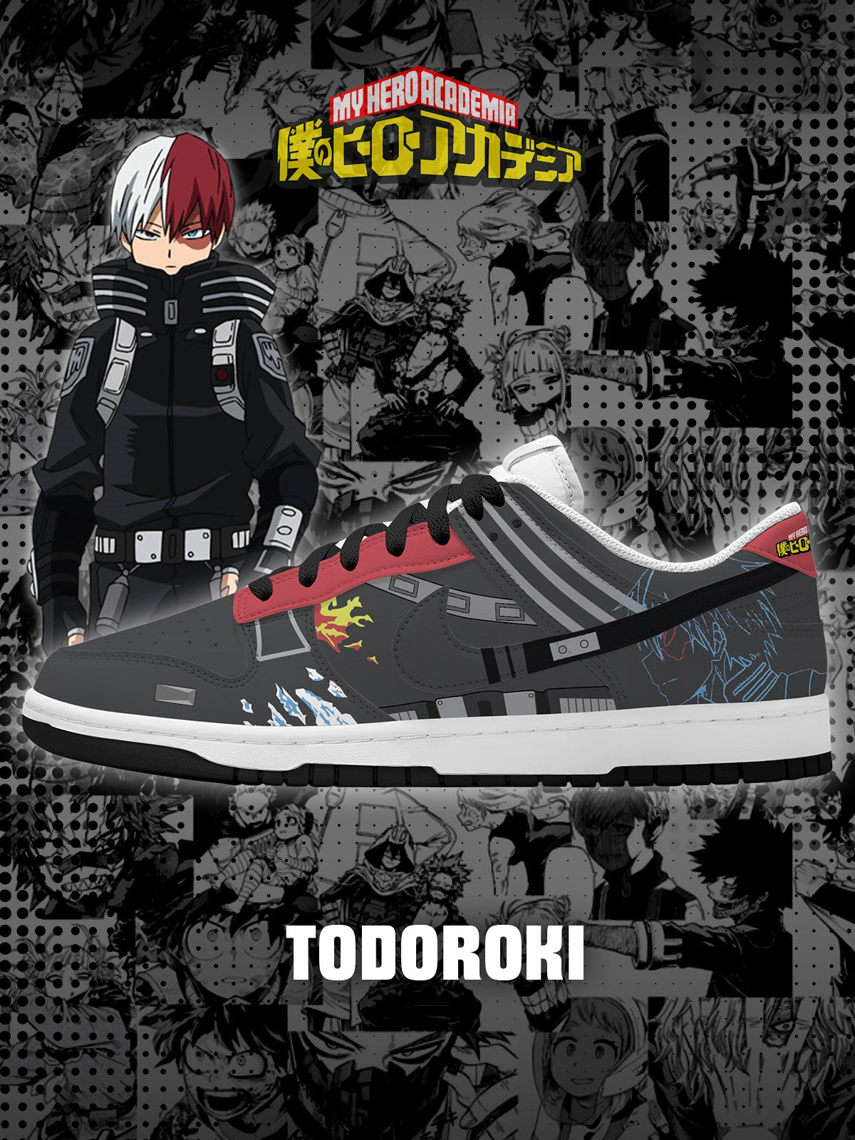 Shoto Todoroki V.1 Custom SB-Style Sneakers