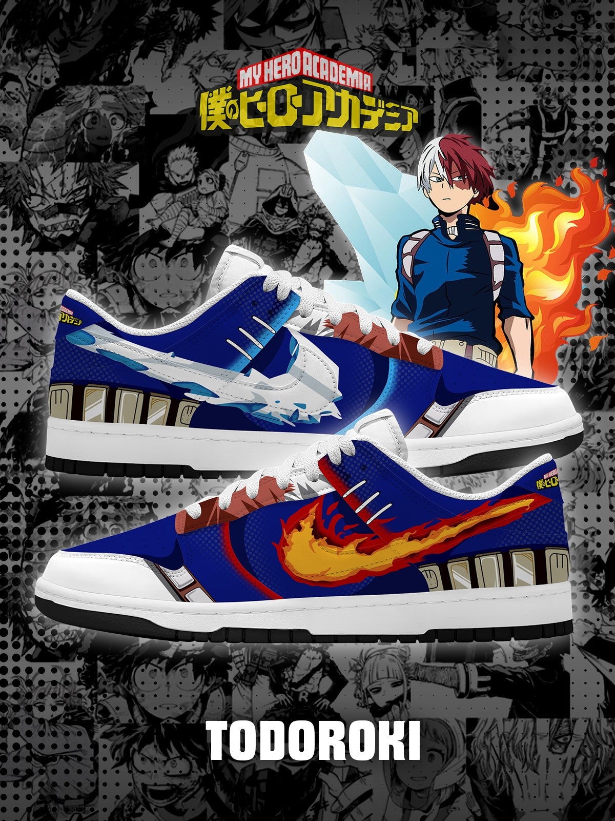 Shoto Todoroki V.2 Custom SB-Style Sneakers