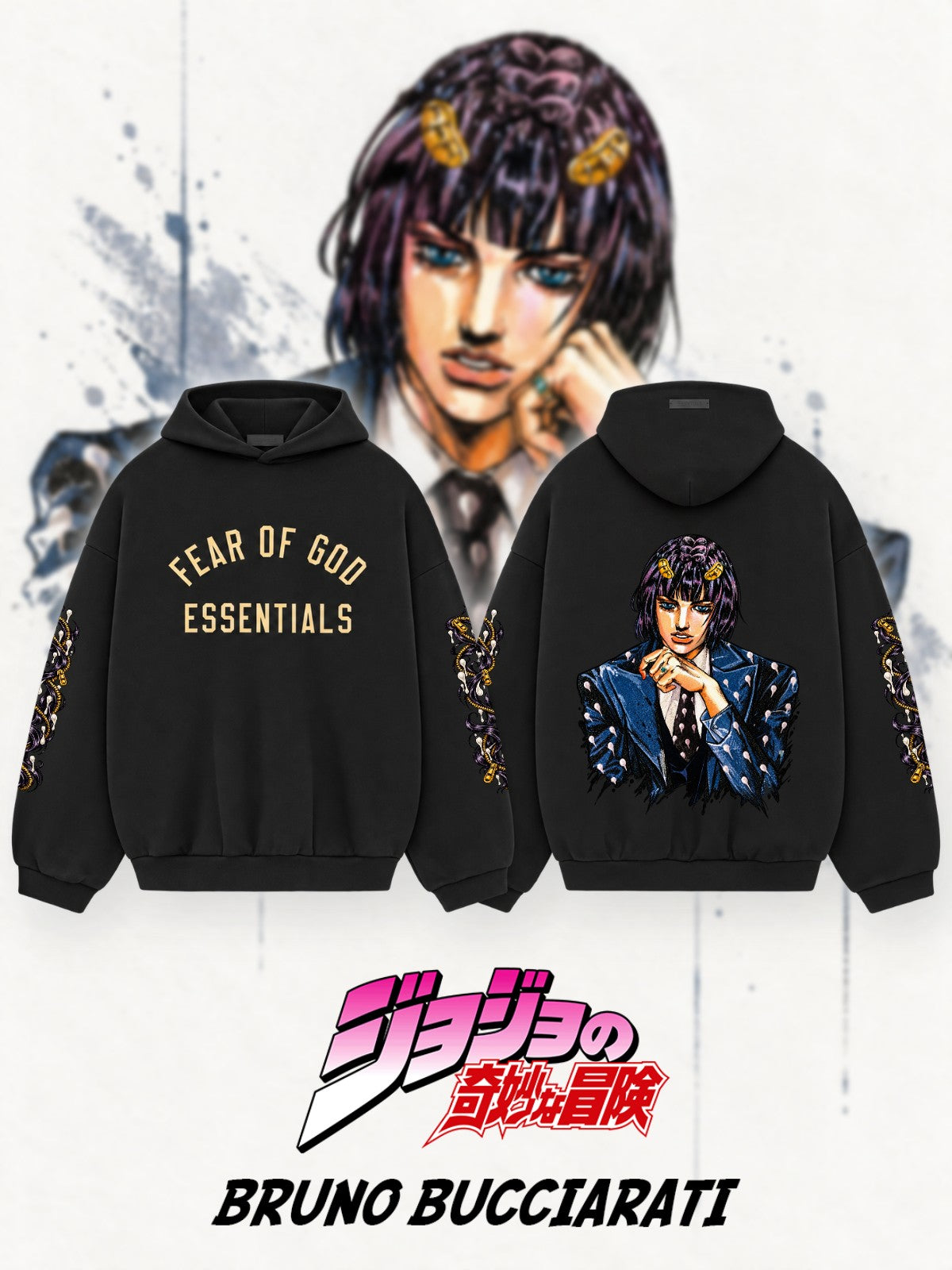 Bruno Bucciarati V.2 Custom Ess. Hoodie