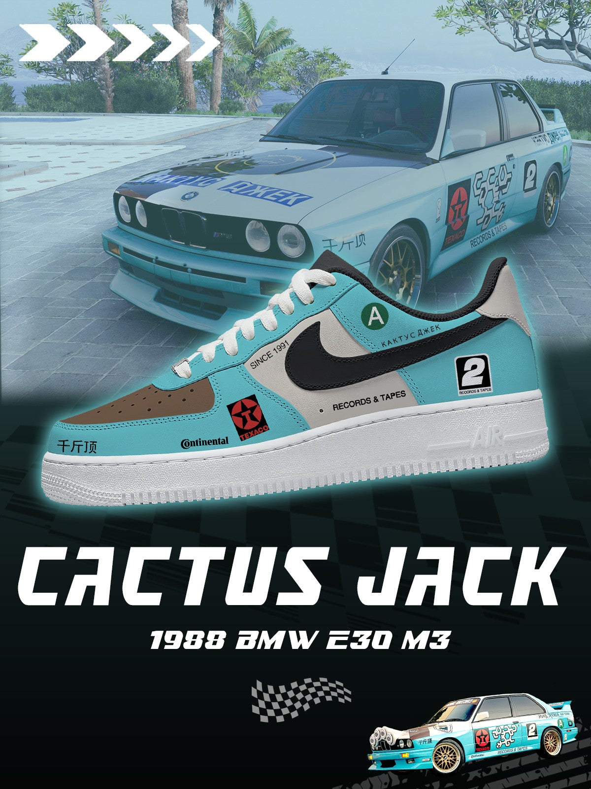 Cactus Jack 1988 E30 M3 V.1 Custom Air-Style Sneakers