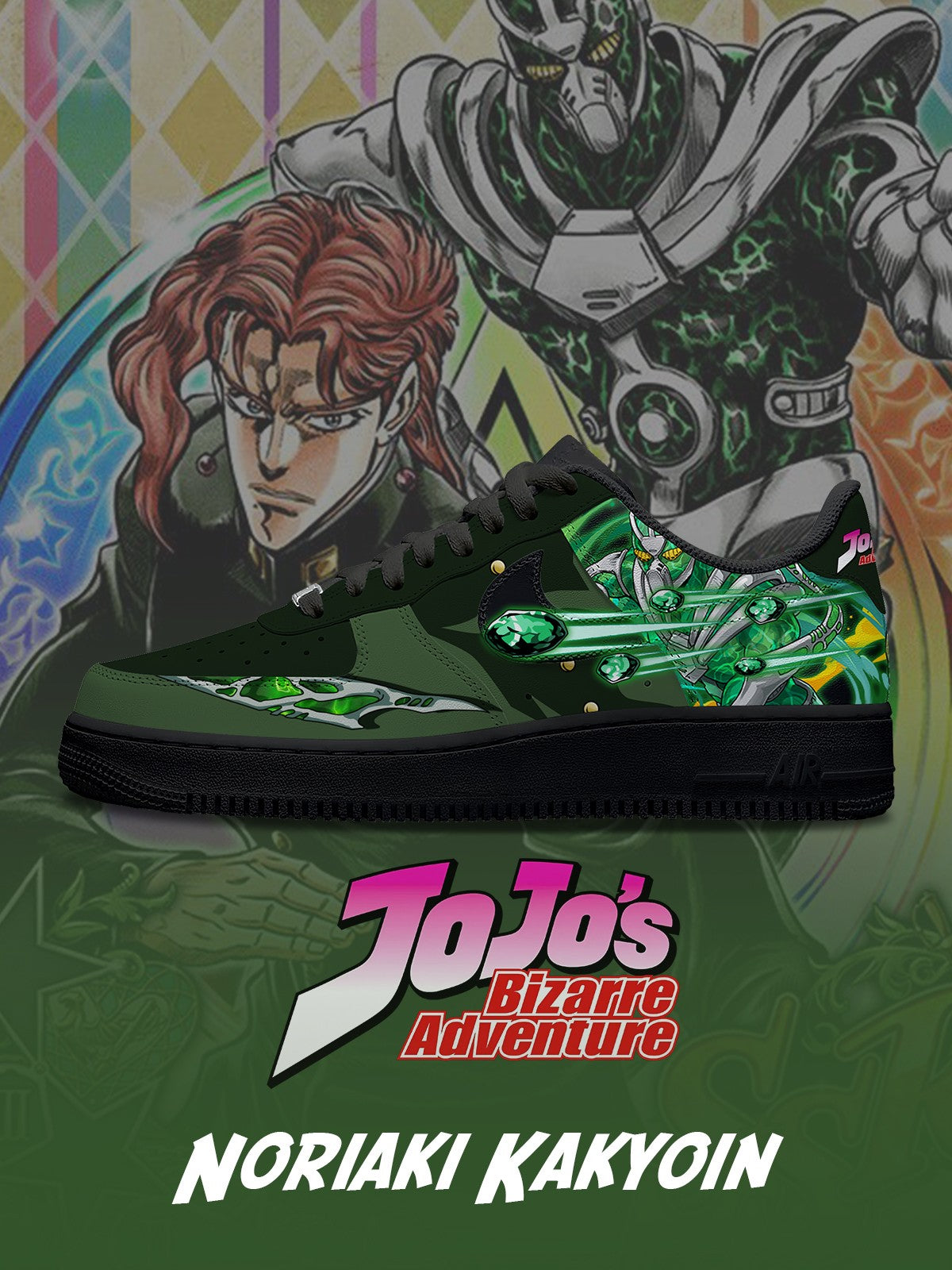 Zapatillas deportivas personalizadas estilo Air Noriaki Kakyoin V.2