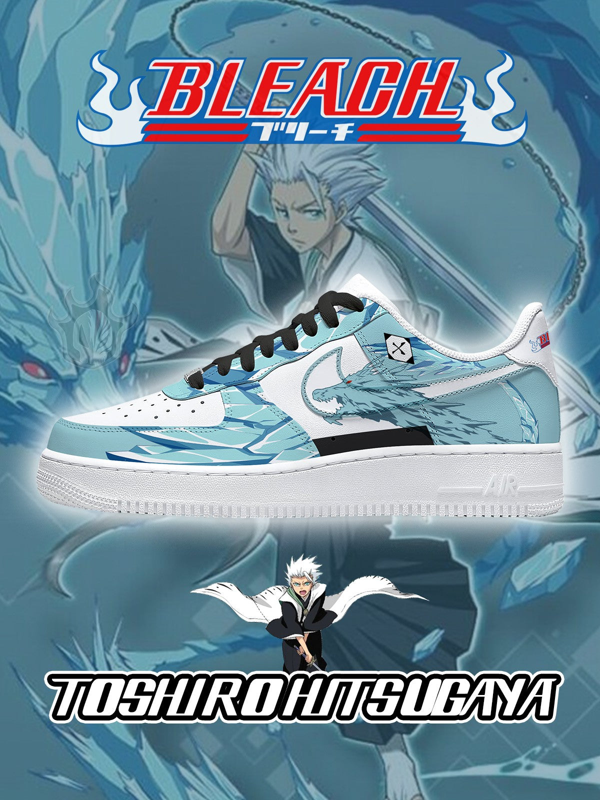 Toshiro Hitsugaya V.1 Custom Air-Style Sneakers