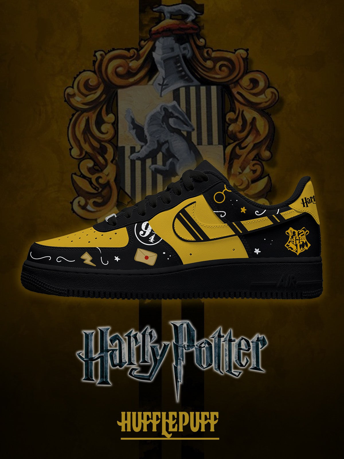 Hogwarts Hufflepuff Haus V.2 Custom Air-Style Sneakers