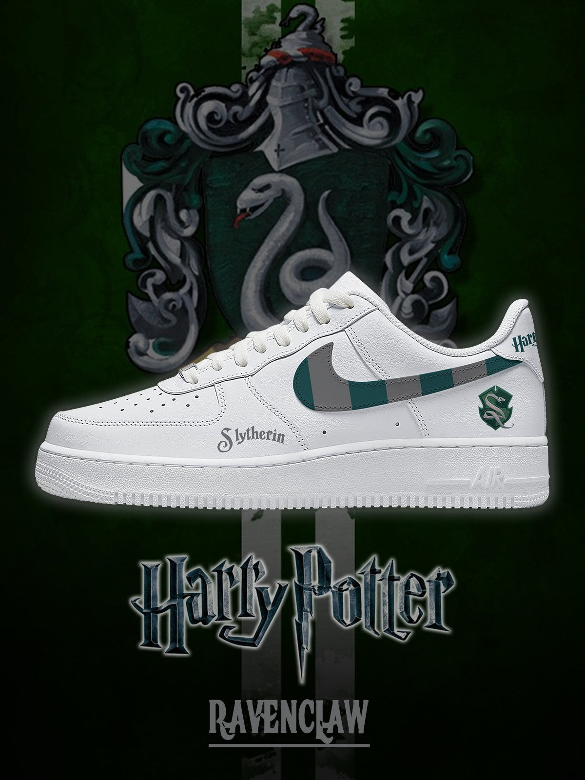 Hogwarts Slytherin House V.1 Custom Air-Style Sneakers