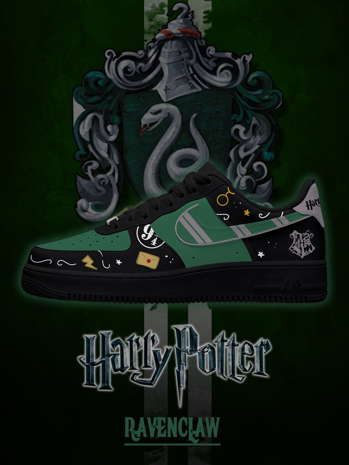 Hogwarts Slytherin Haus V.2 Custom Air-Style Sneakers