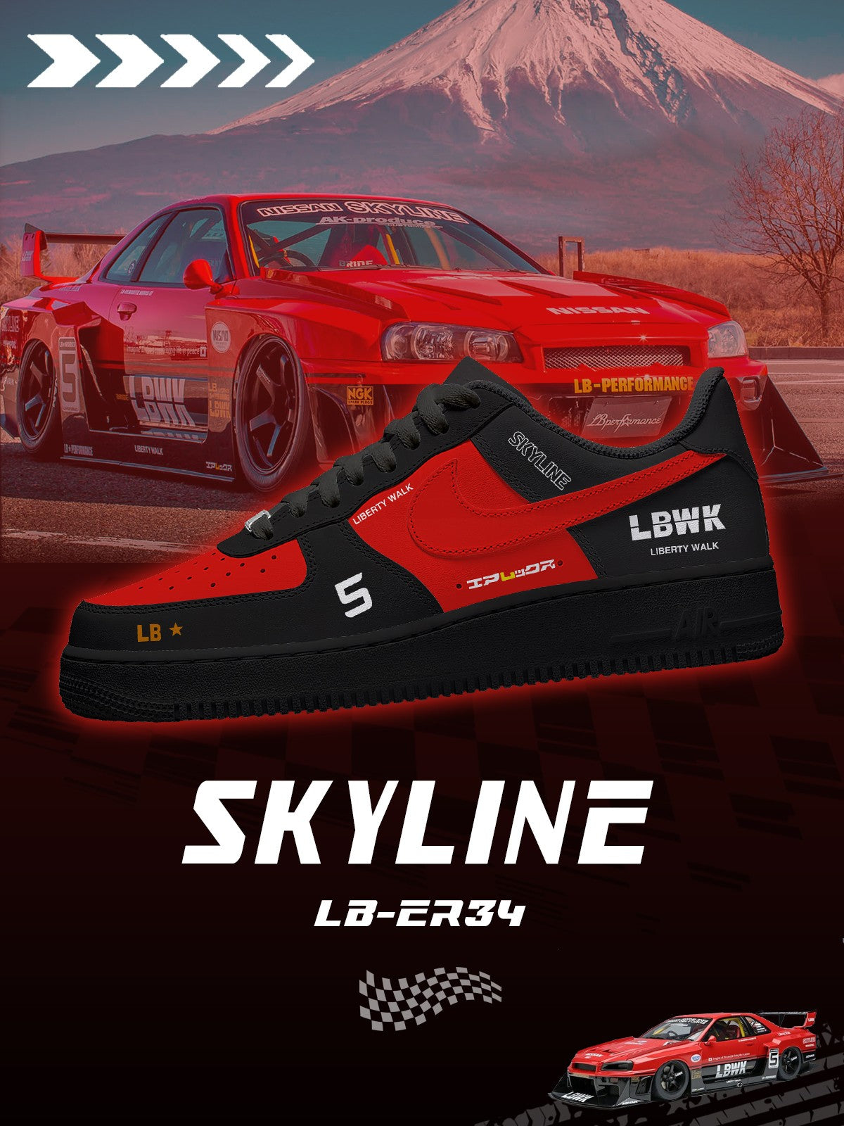 LB ER34 Super Silhouette Skyline V.1 Custom Air-Style Sneakers