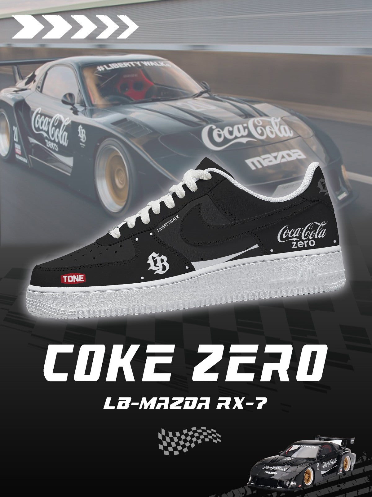 LB RX-7 Coke Zero V.1 Custom Air-Style Sneakers