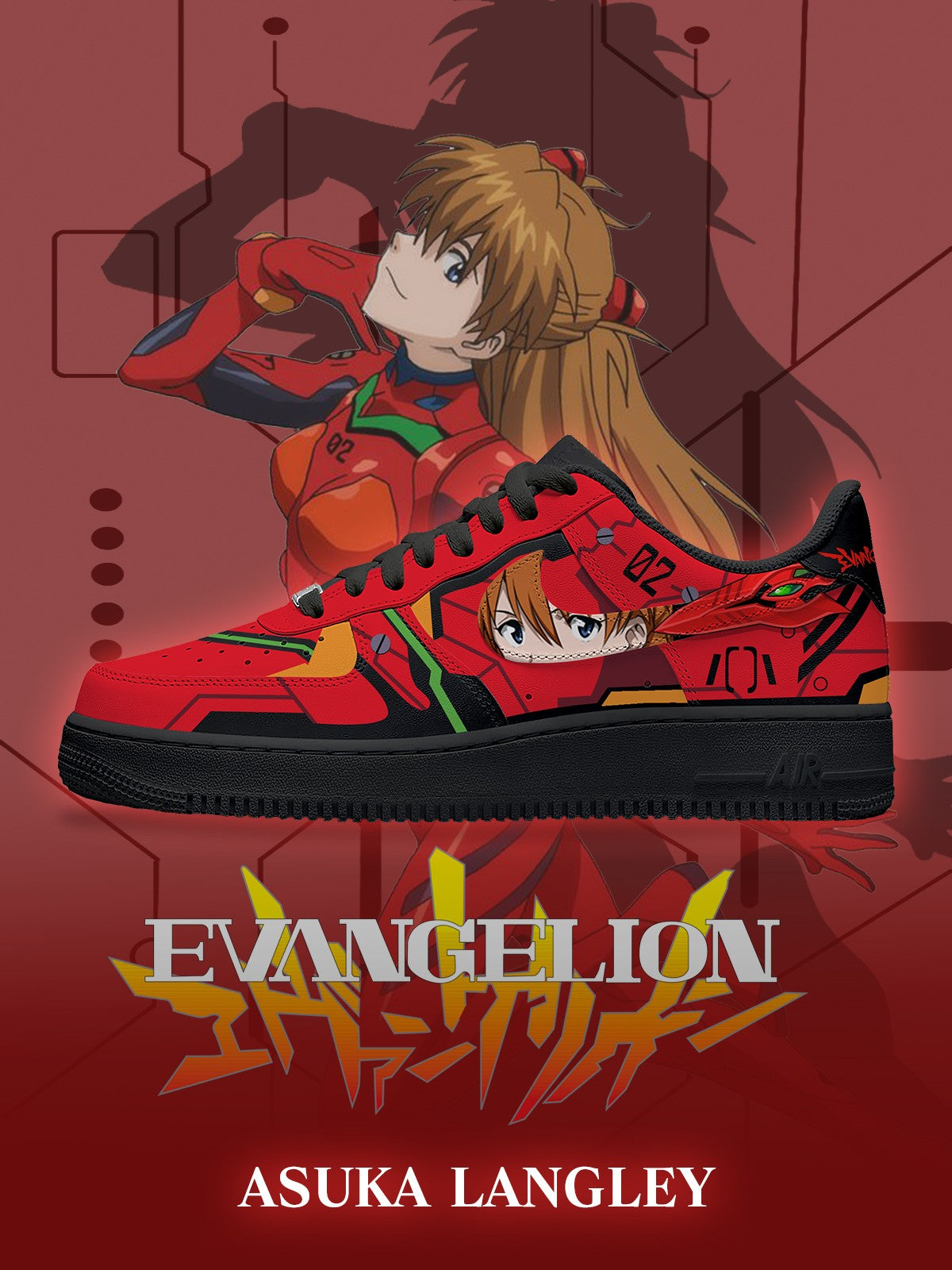 Asuka Langley V.1 Custom Air-Style Sneakers