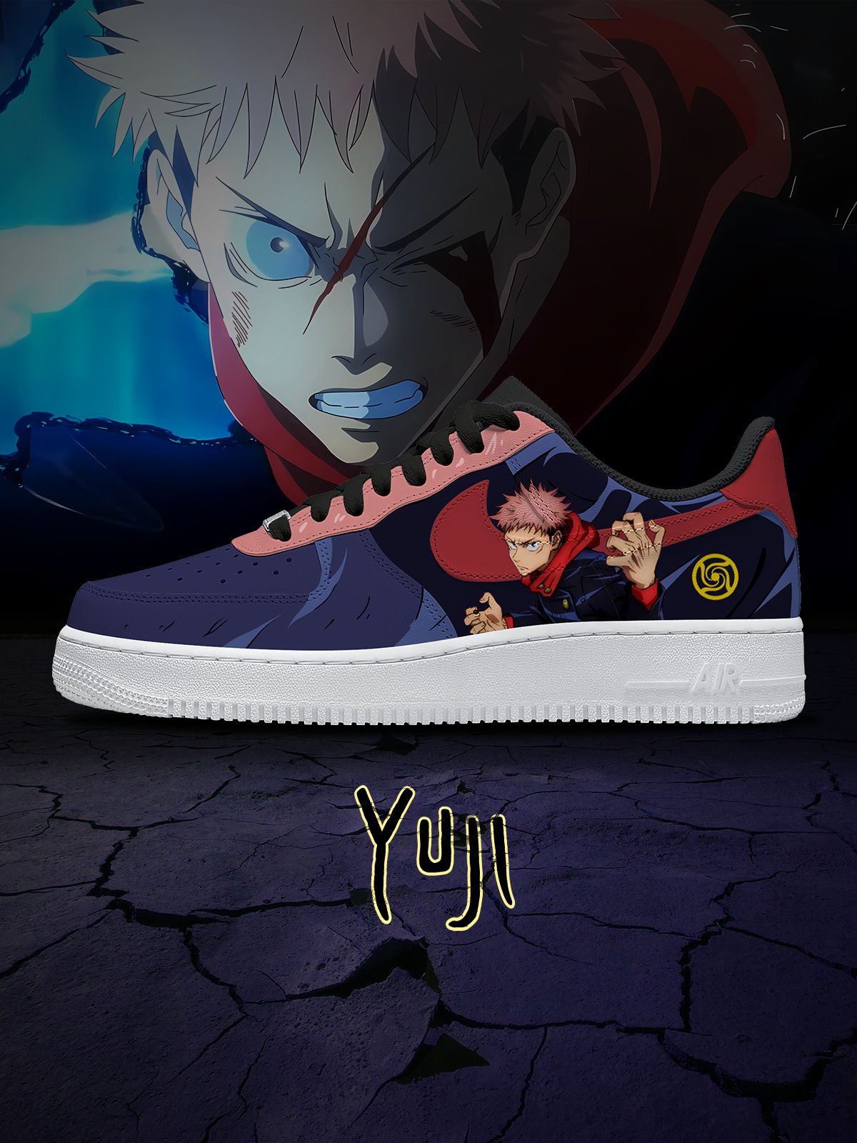 Zapatillas deportivas personalizadas estilo Air de Yuji Itadori V.2