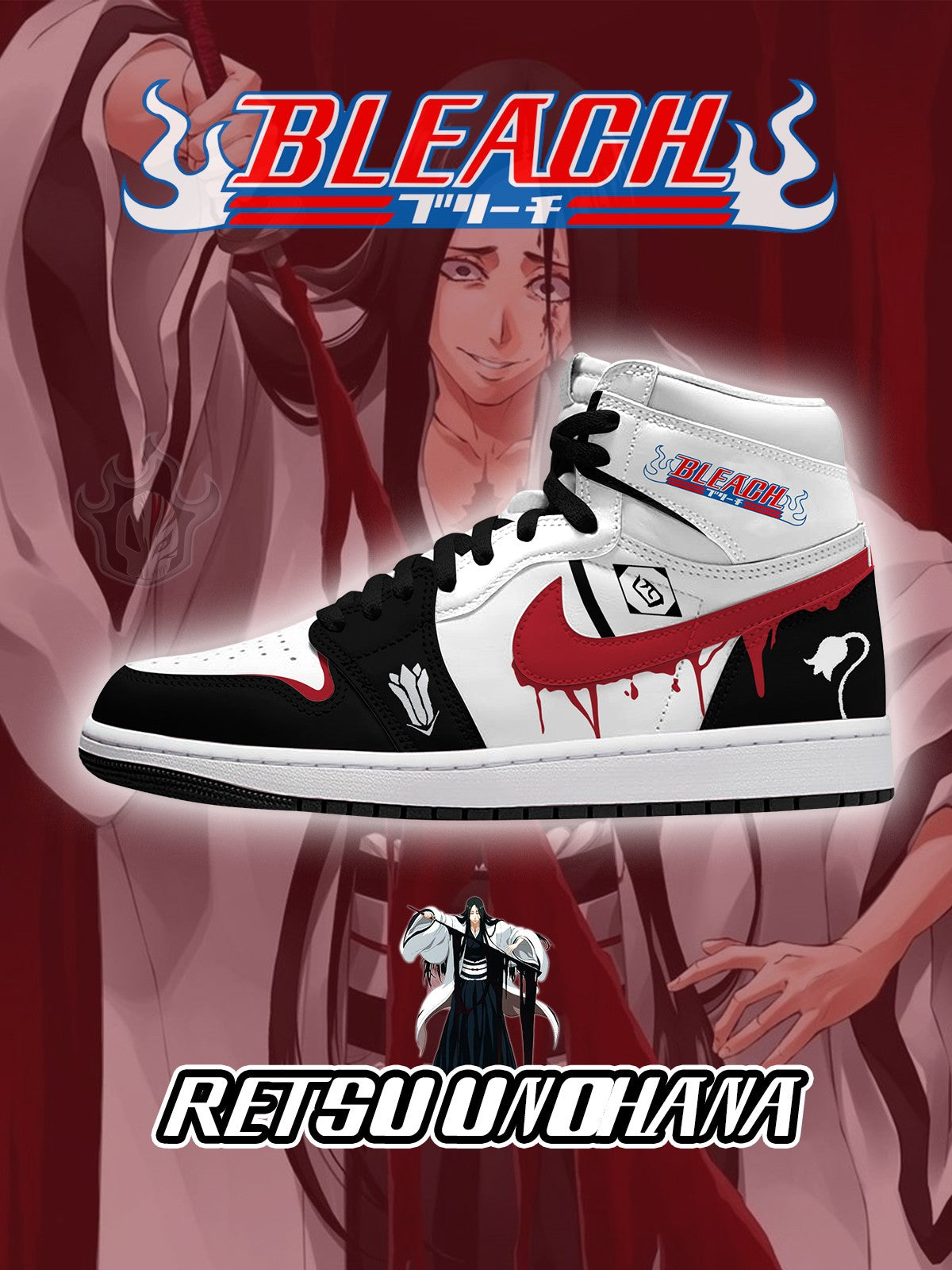 Zapatillas altas personalizadas Retsu Unohana V.1