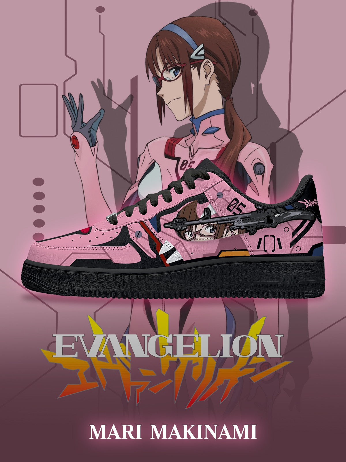 Mari Makinami V.1 Custom Air-Style Sneakers
