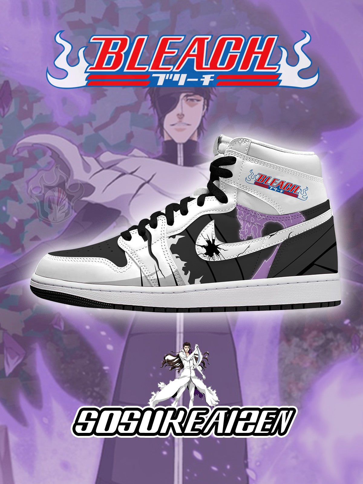 Zapatillas altas personalizadas Sosuke Aizen V.1