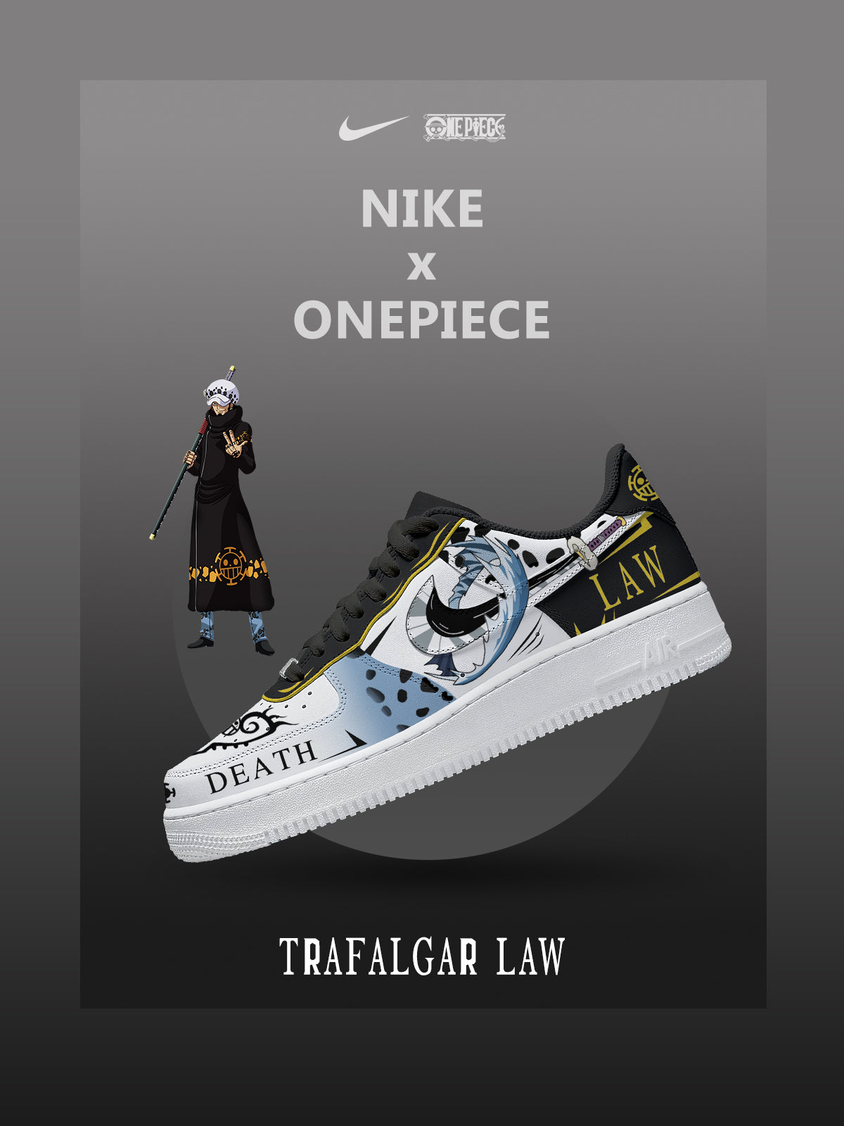 Trafalgar D. Water Law V.4 Custom Air-Style Sneakers