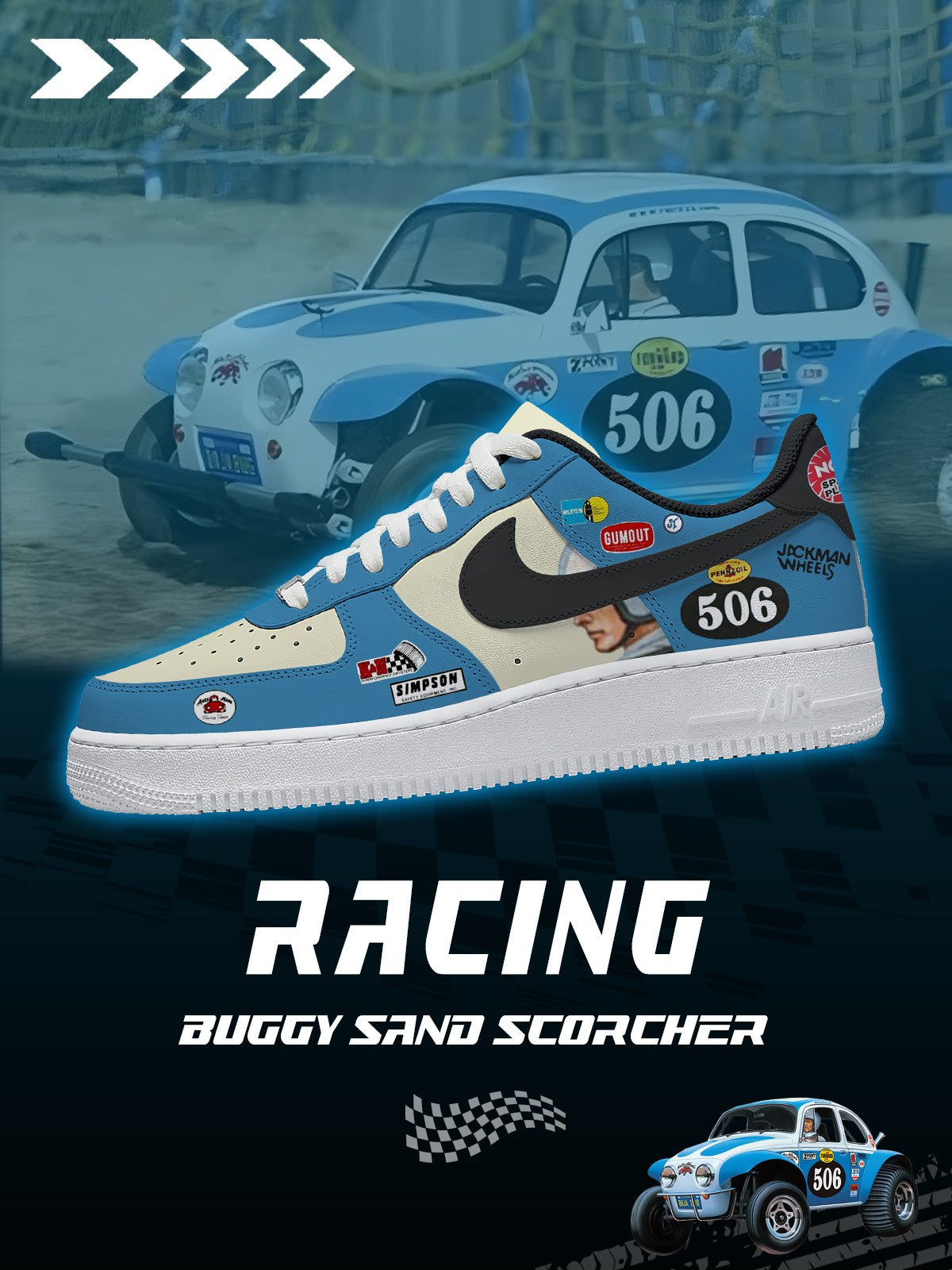 Racing Buggy Sand Scorcher V.1 Custom Air-Style Sneakers