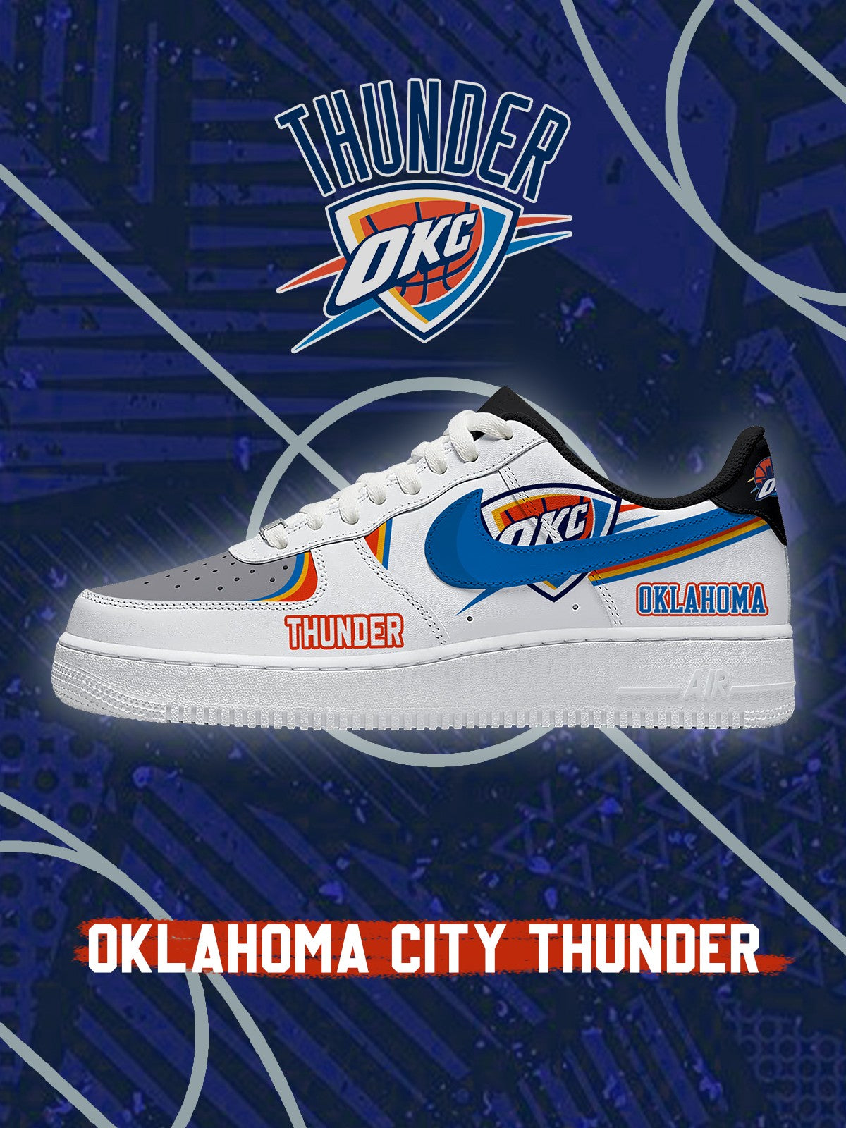 Zapatillas deportivas personalizadas estilo Air de Oklahoma City Basketball V.2