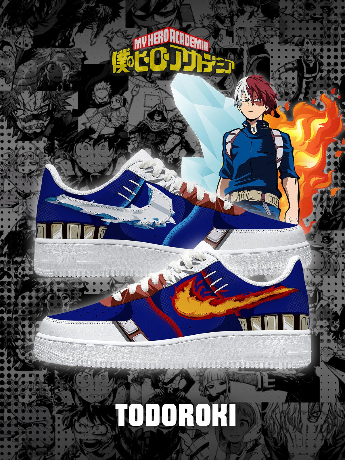 Shoto Todoroki V.2 Custom Air-Style Sneakers