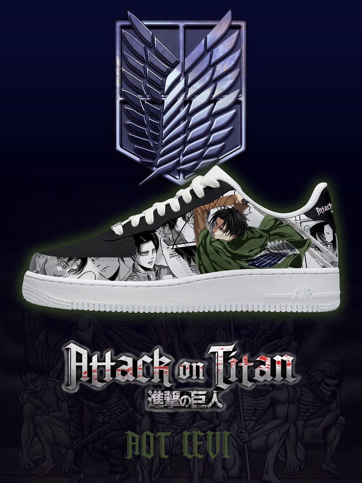 Levi Ackerman V.2 Custom Air-Style Sneakers