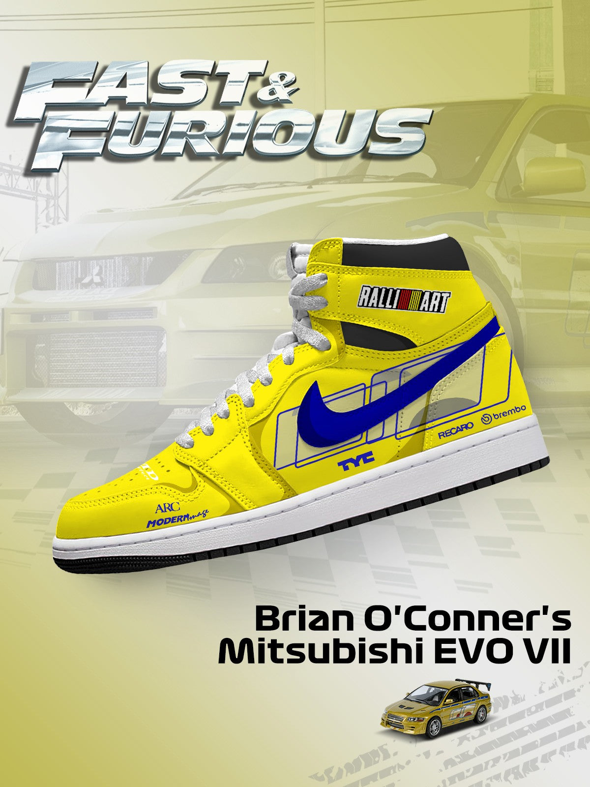 Brian O'Conners EVO VII V.1 Custom High-Top Sneakers