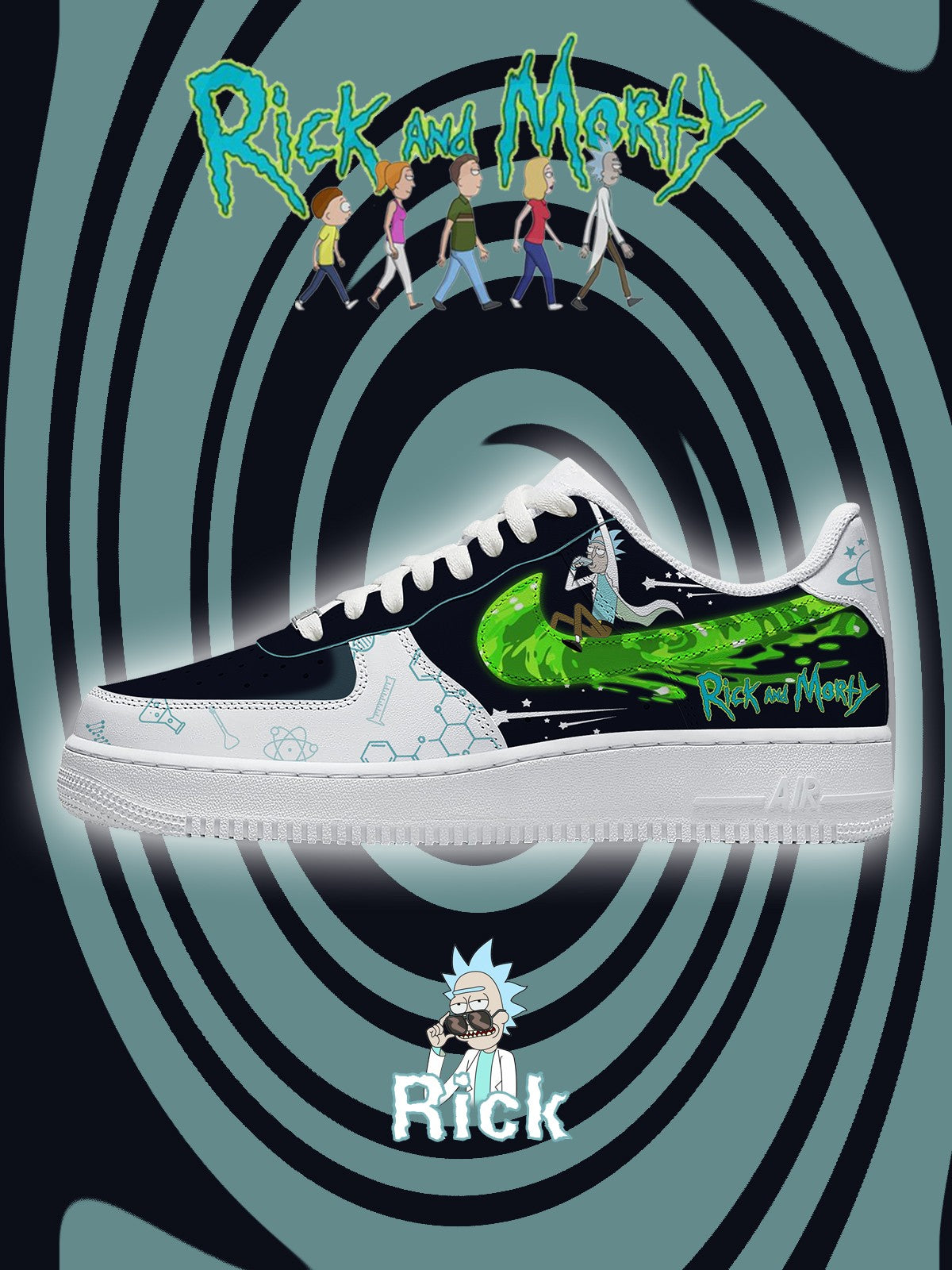 Rick Sanchez V.1 Custom Air-Style Sneakers