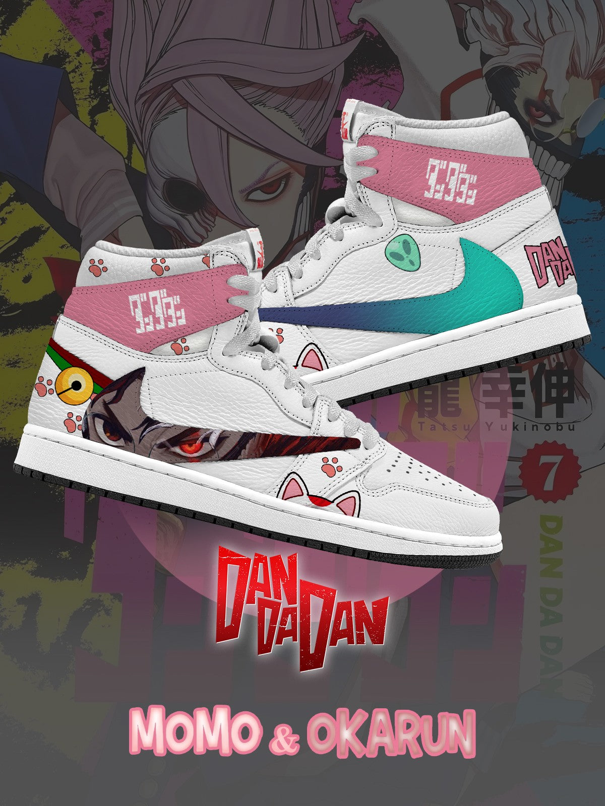 Okarun und Momo V.1 Custom TS High Sneakers