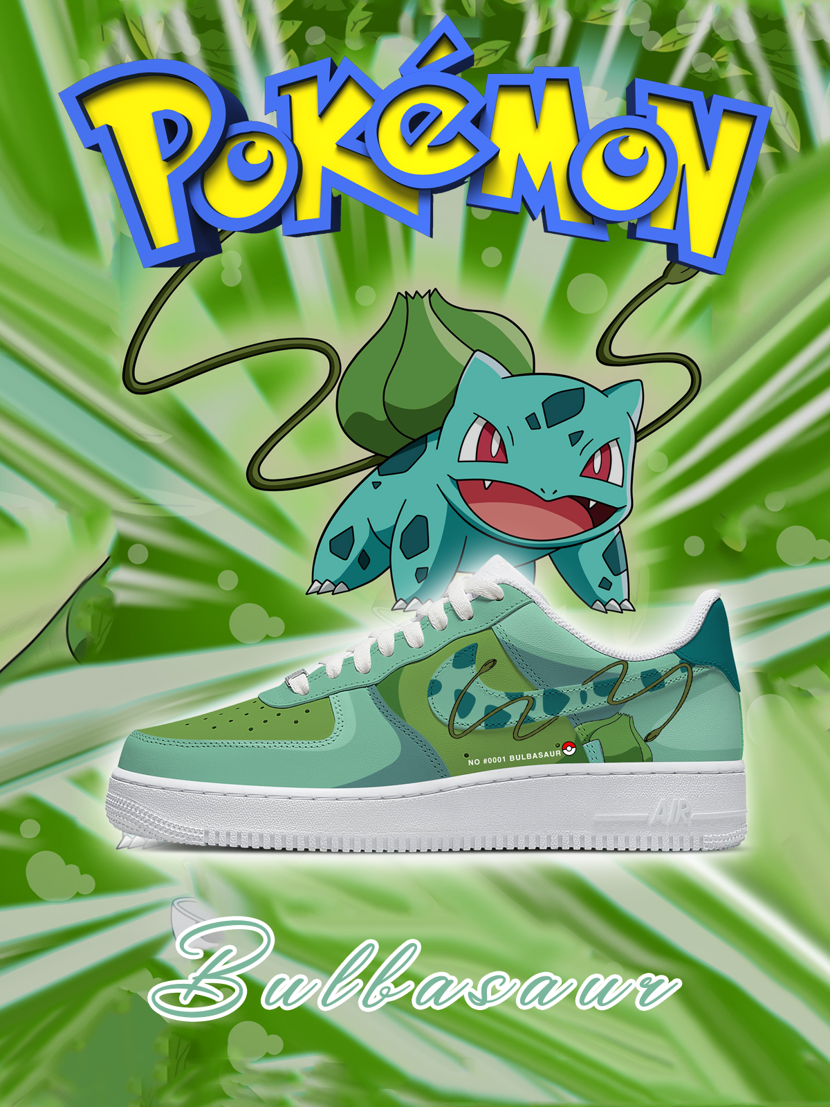 Nr. 0001 Bulbasaur Style 1 Custom Air-Style Sneakers