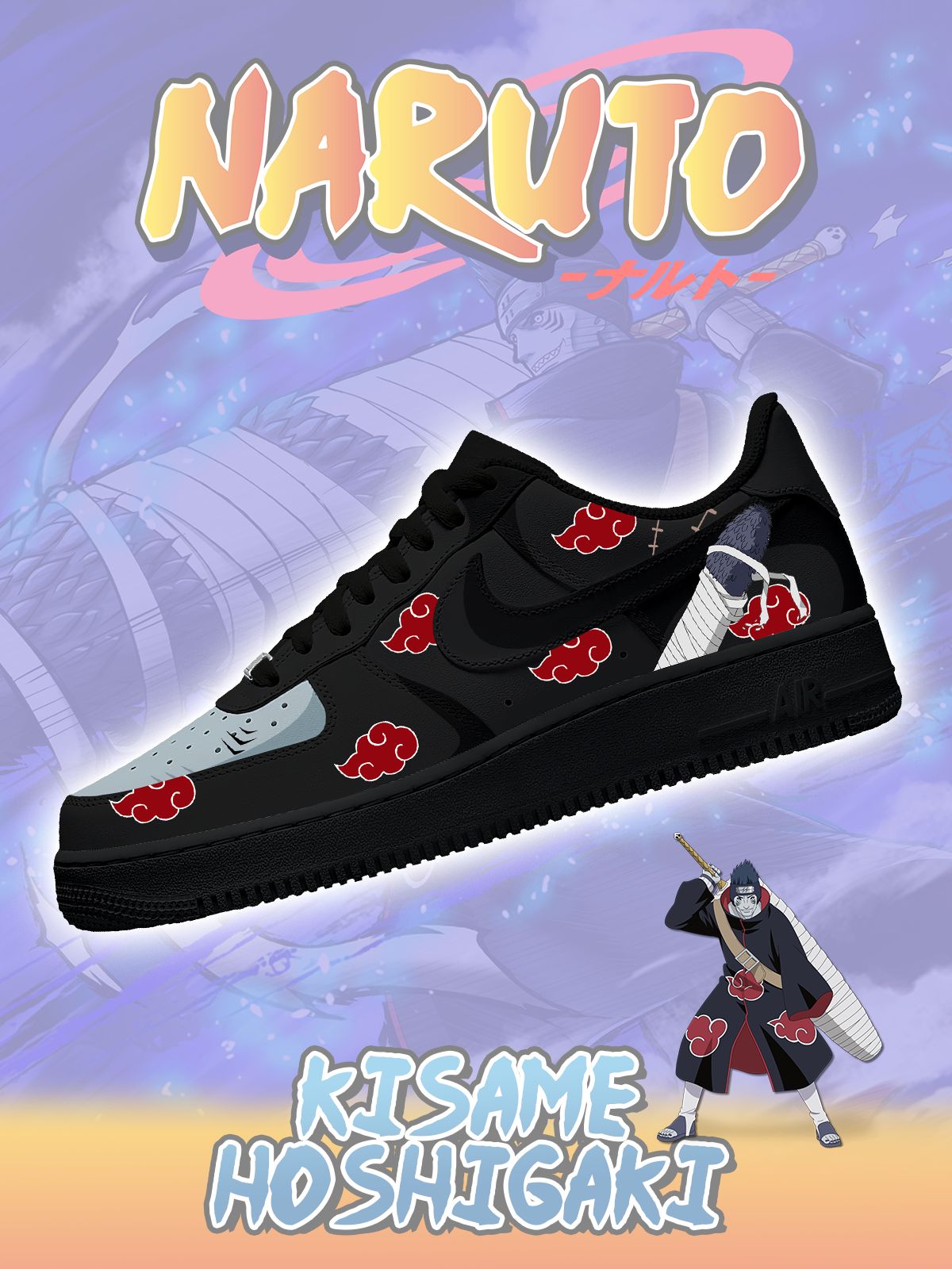 Akatsuki Kisame Hoshigaki No.1 Custom Air-Style Sneakers