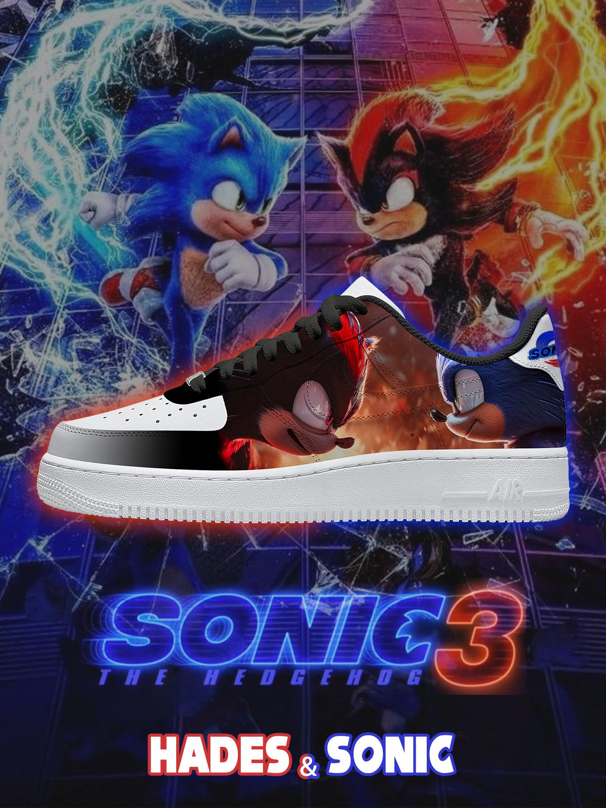 Hades and Sonic V.1 Custom Air-Style Sneakers