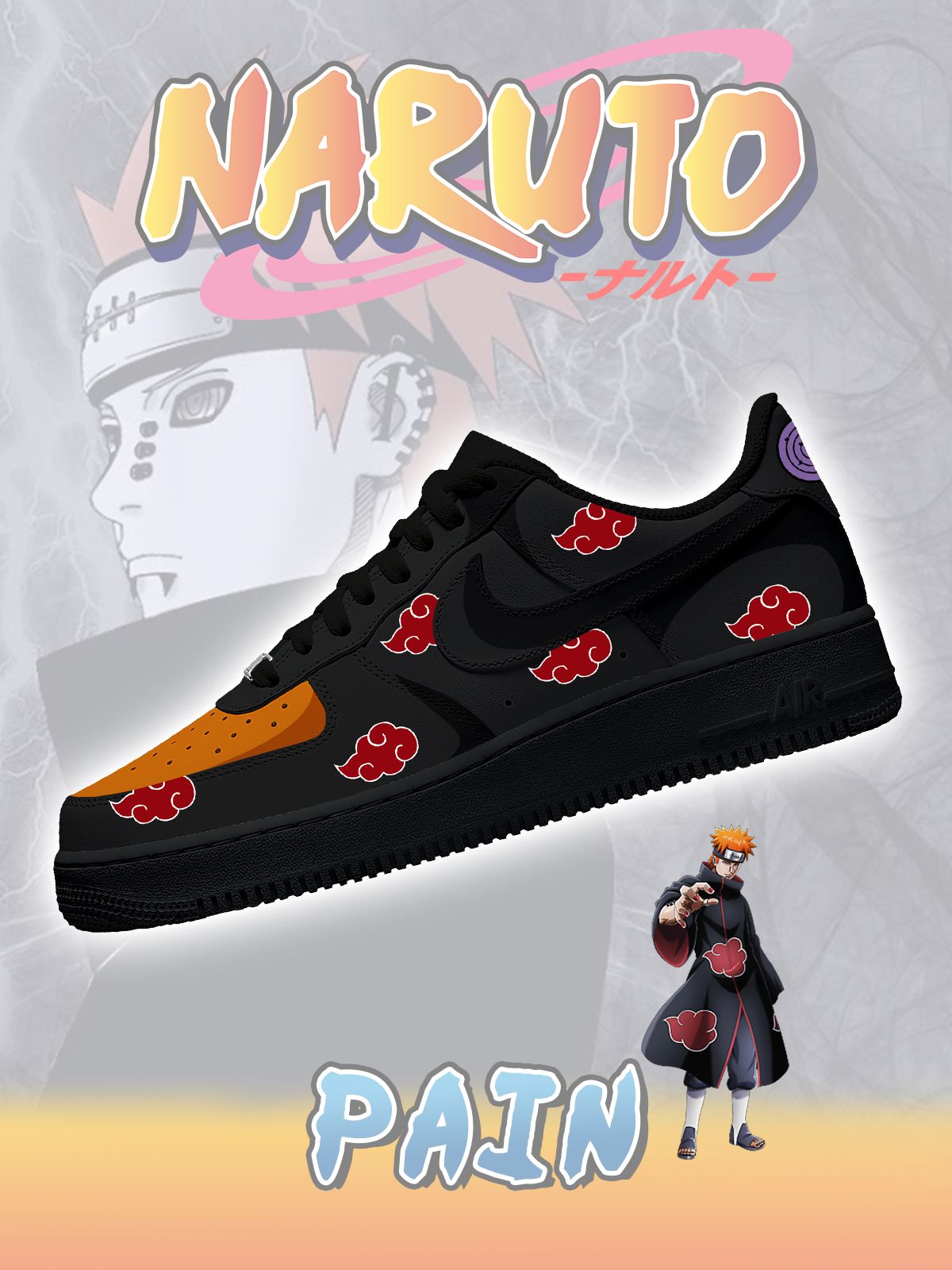 Akatsuki Pain No.2 Custom Air-Style Sneakers
